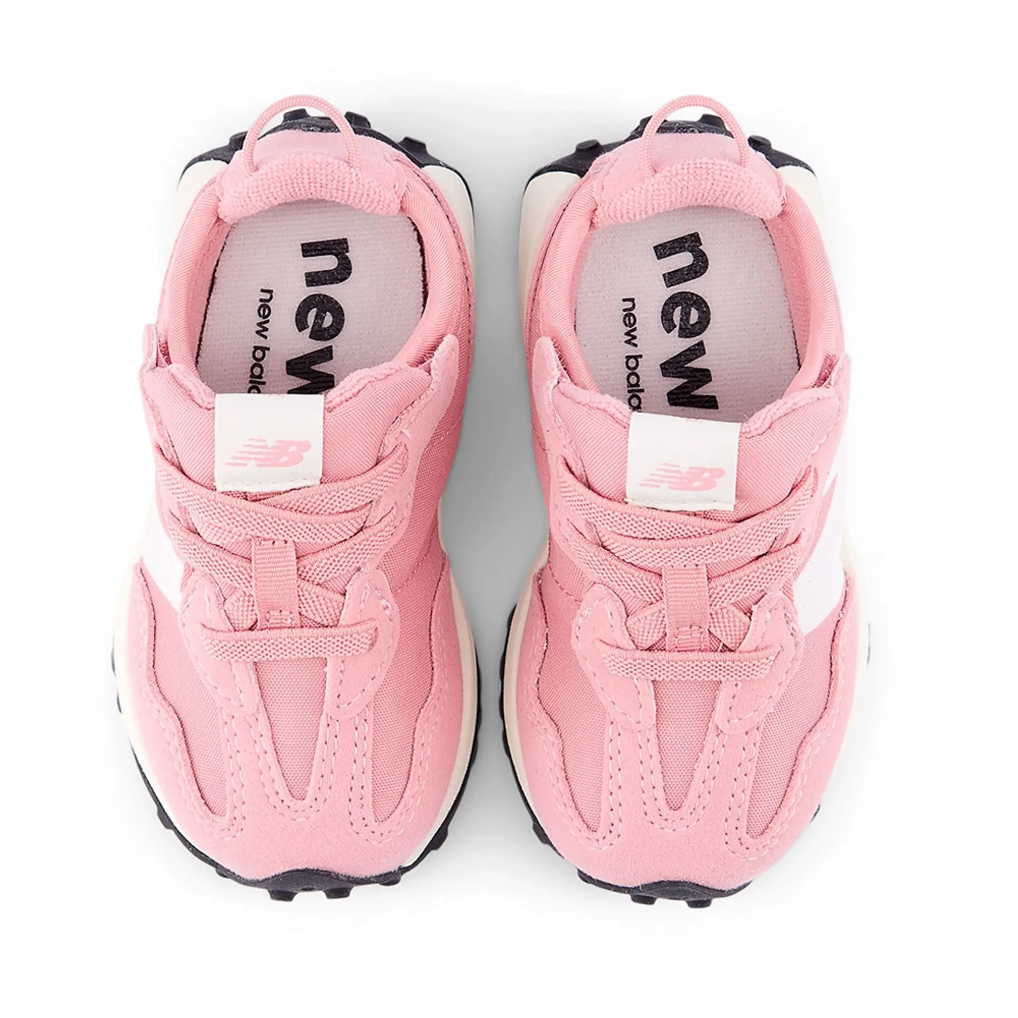 New Balance Kids' 327 NEW-B HOOK & LOOP in Grey/Pink Synthetic