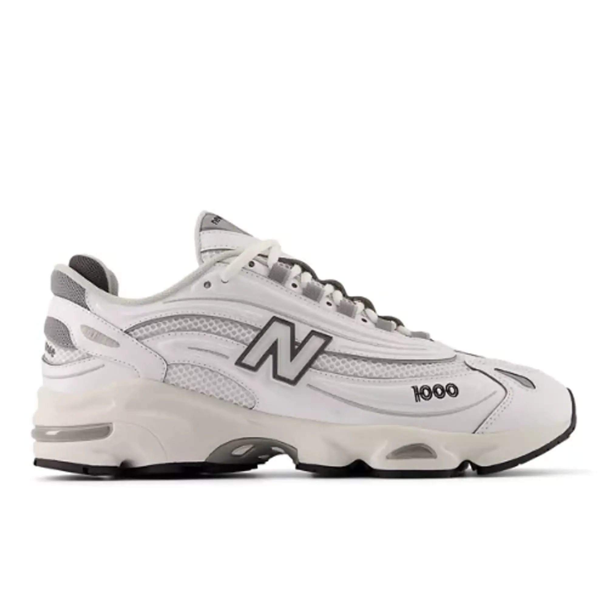 New Balance Unisex 1000 in White/Grey Synthetic