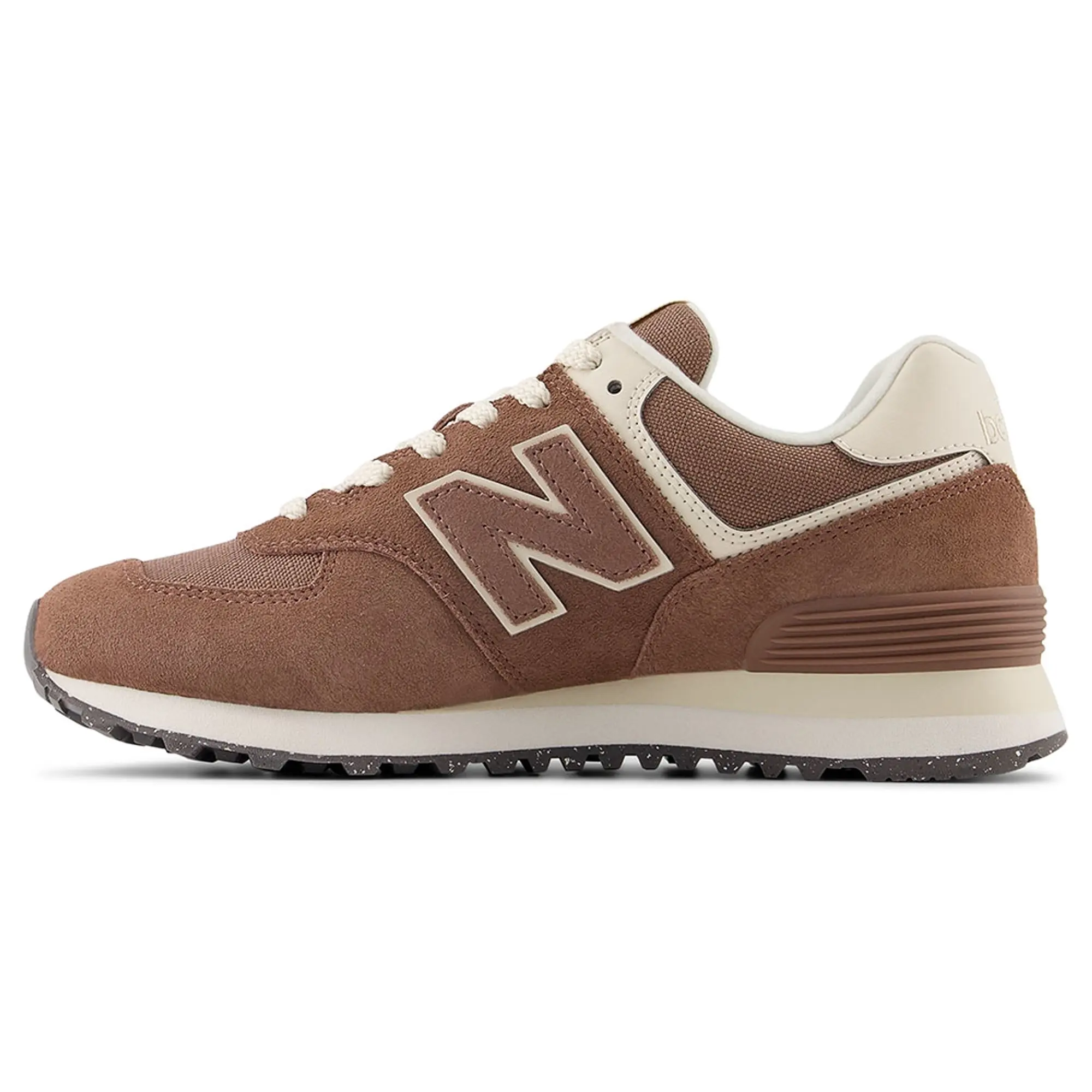 New Balance Women's 574 in Brown/White Suede/Mesh