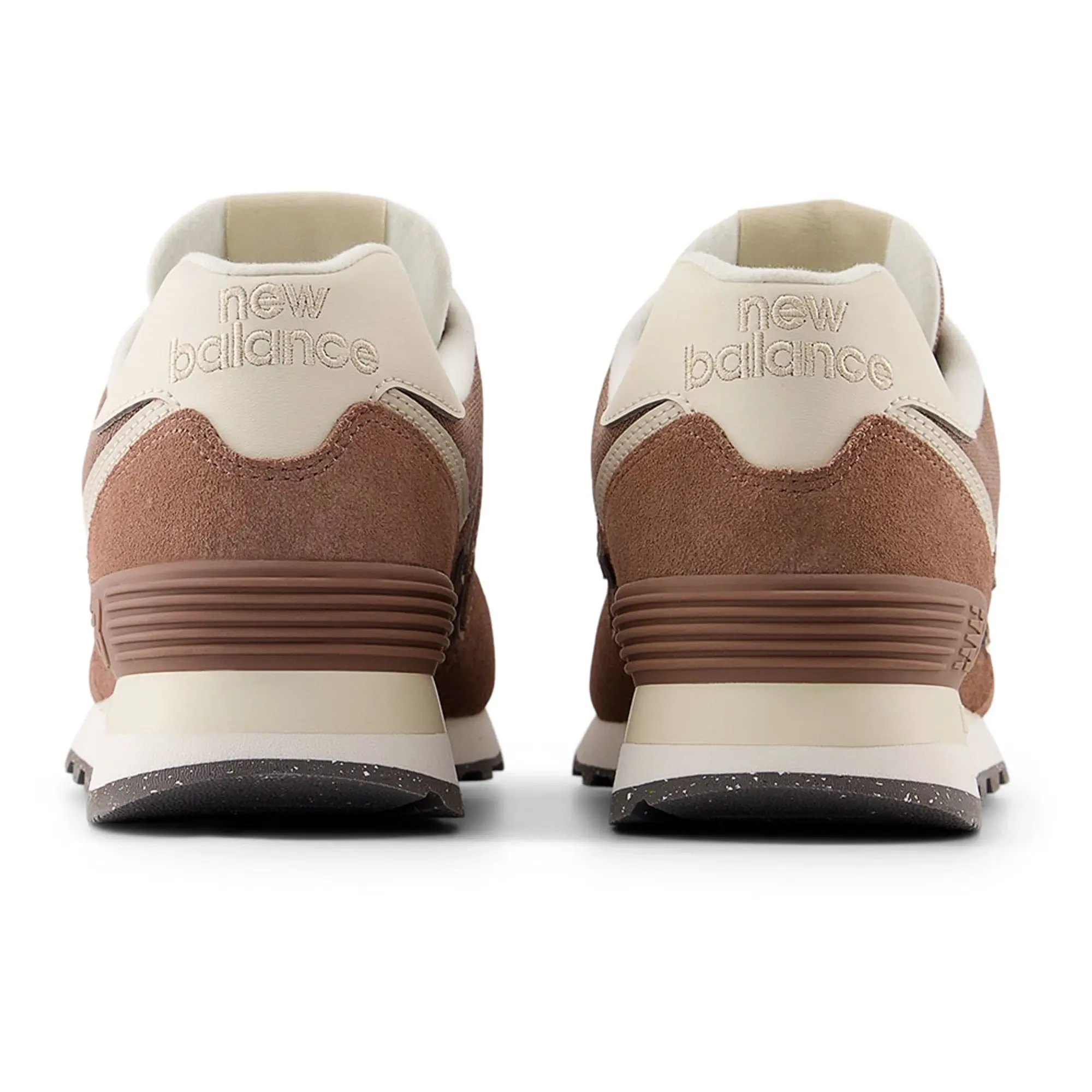 New Balance Women's 574 in Brown/White Suede/Mesh