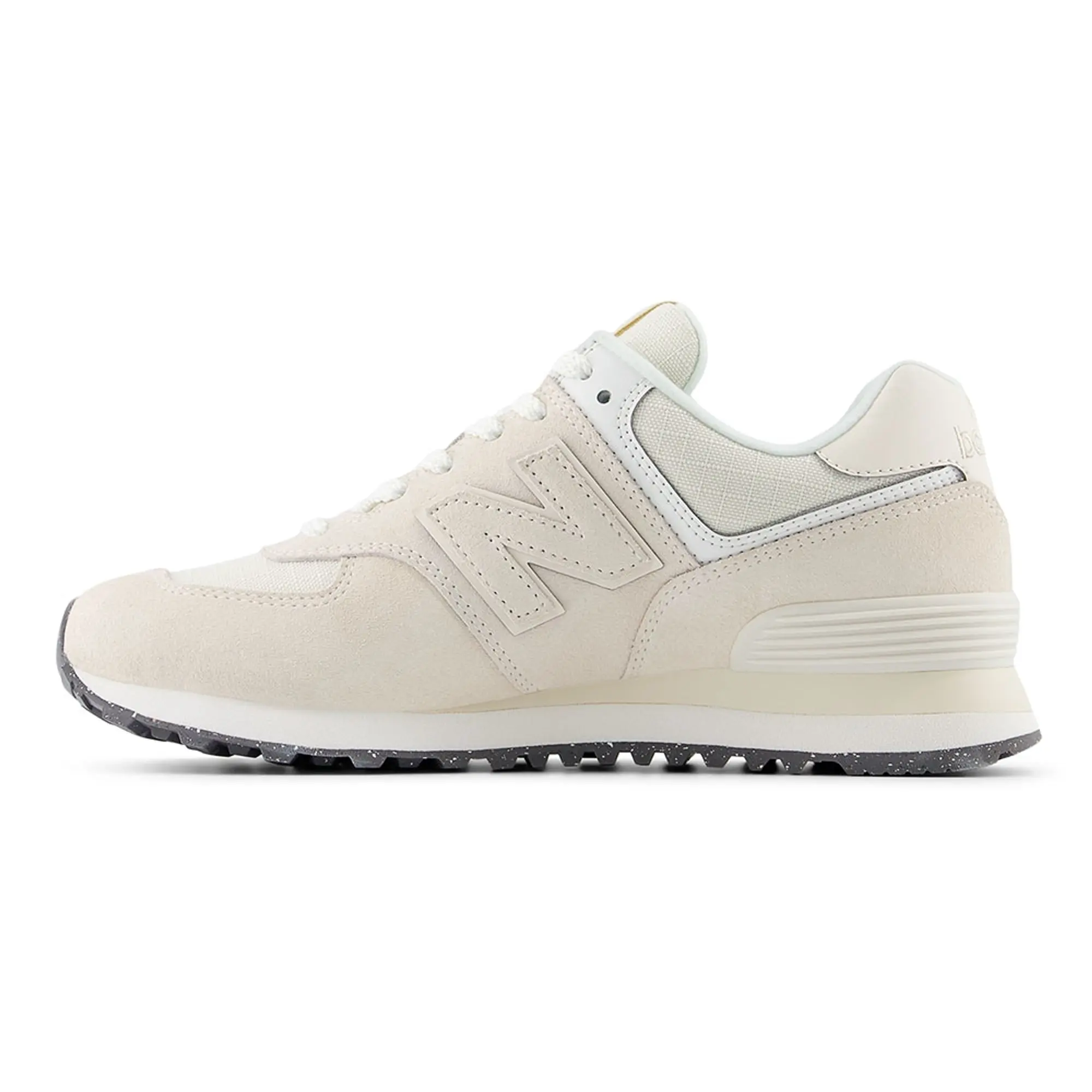 New Balance Women's 574 in Beige/White Suede/Mesh