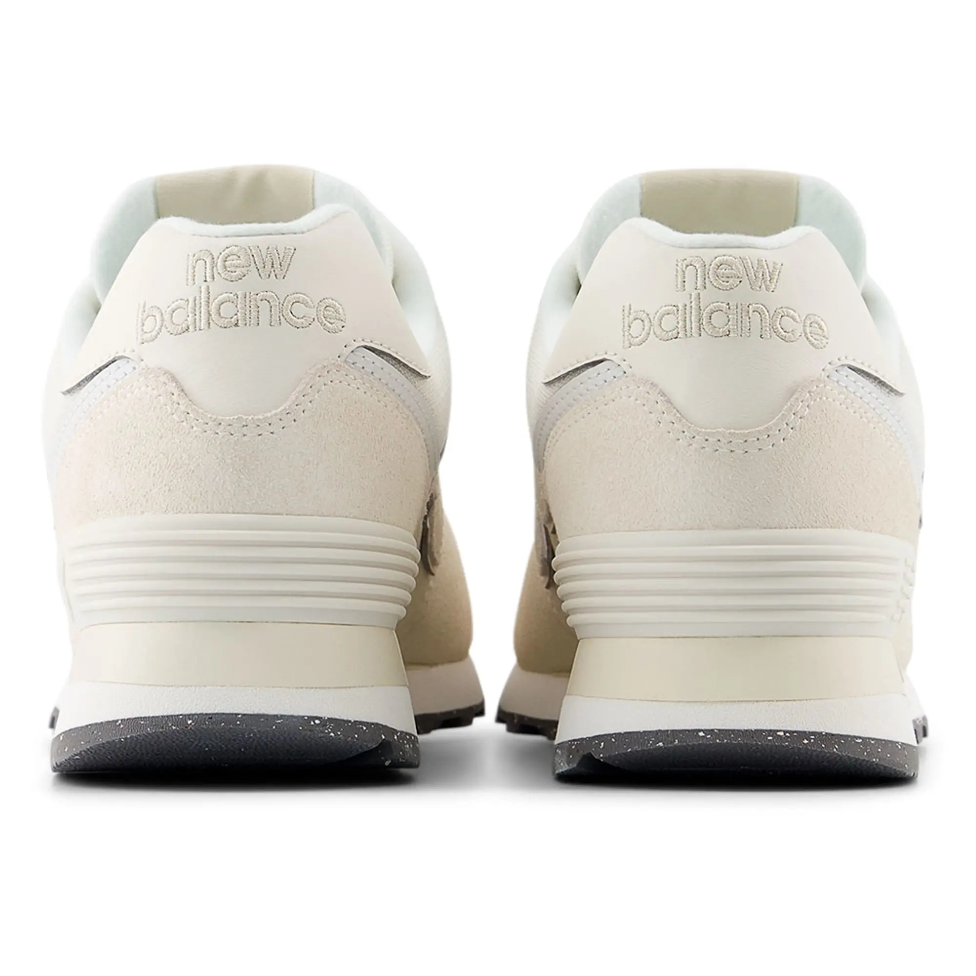 New Balance Women's 574 in Beige/White Suede/Mesh