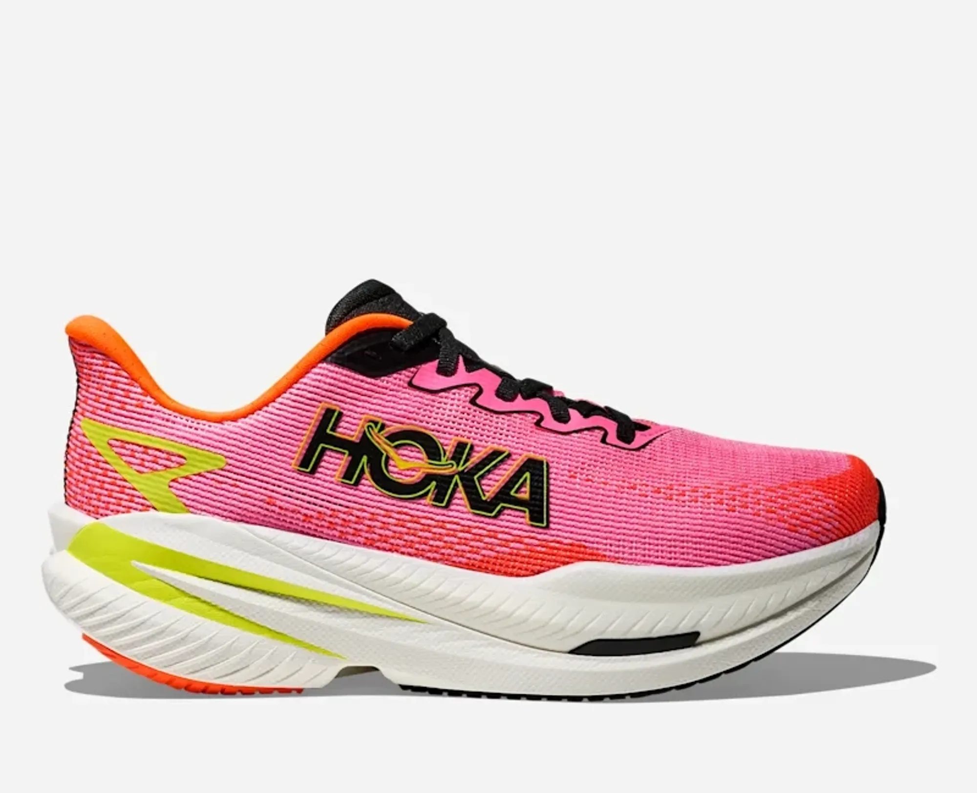 Hoka Women's Mach X 3 Road Running Shoes In Neon Rose/Neon Tangerine
