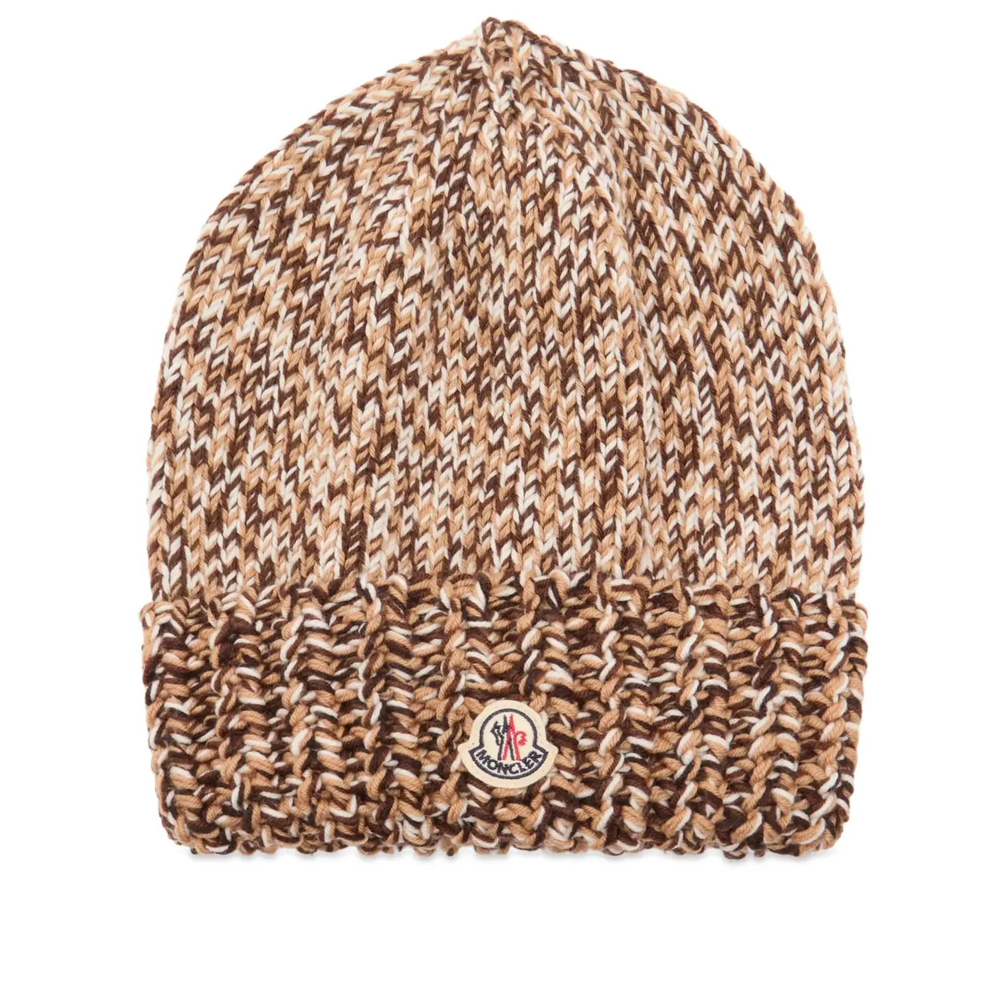 Moncler Women's Wool Beanie Hat Medium Brown