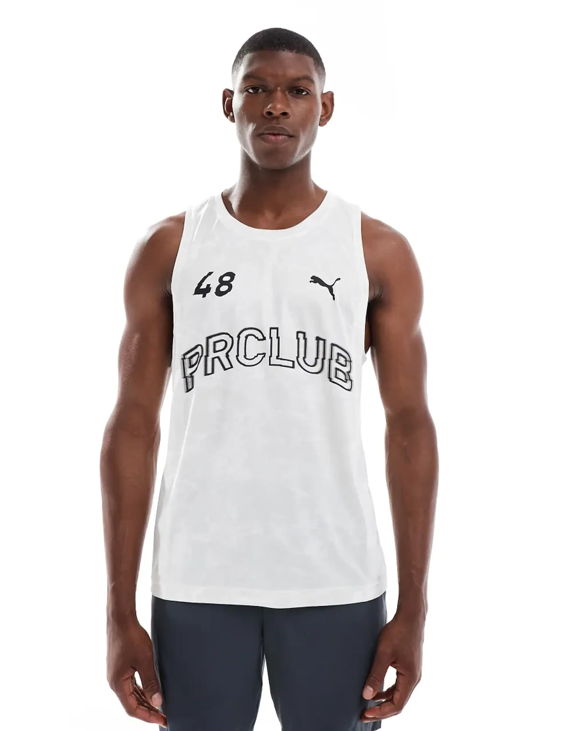 Puma Run Club Graphic Tank In White