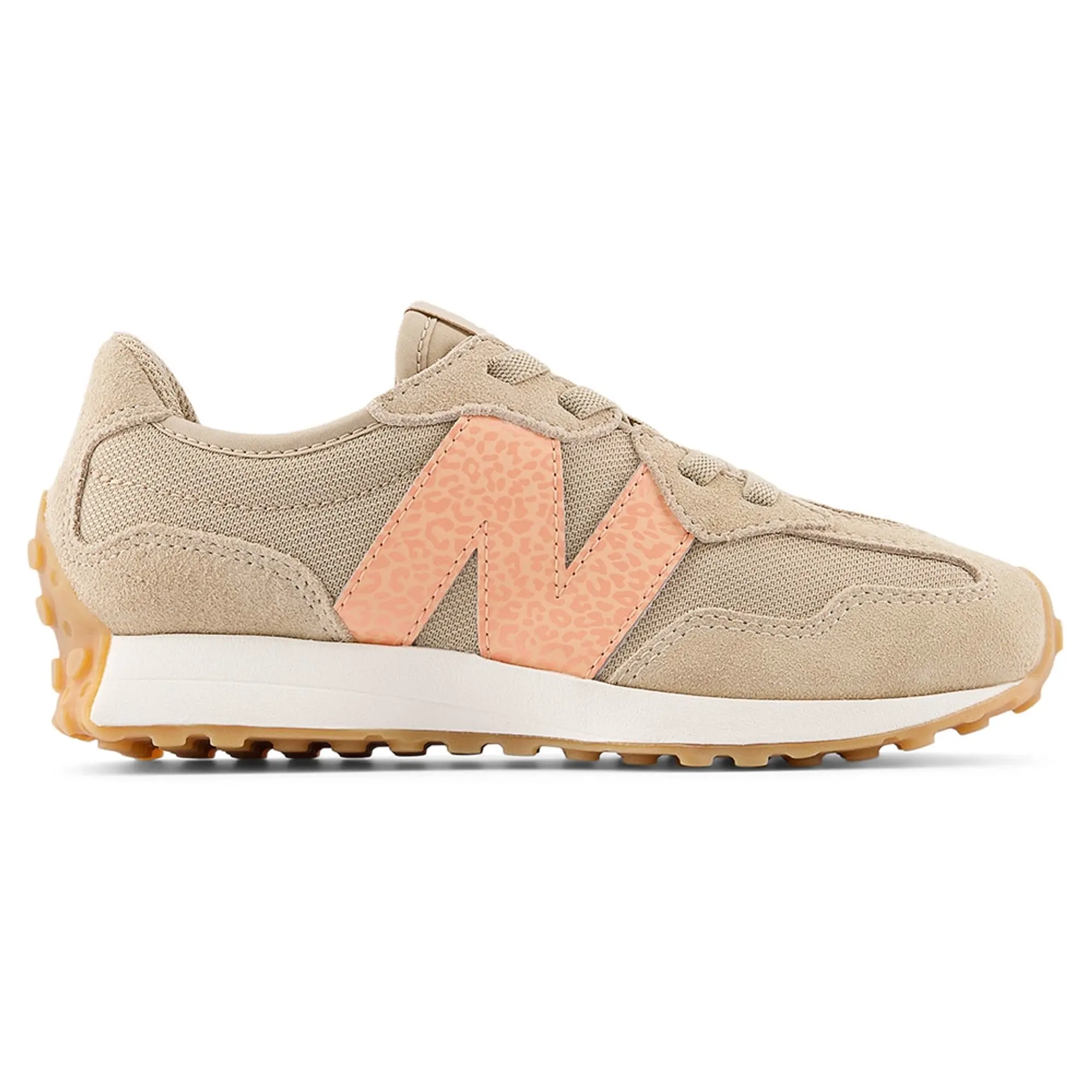 New Balance Kids' 327 BUNGEE LACE in Orange/Beige Synthetic