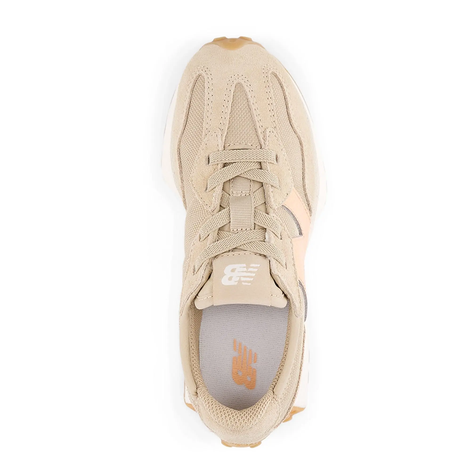 New Balance Kids' 327 BUNGEE LACE in Orange/Beige Synthetic