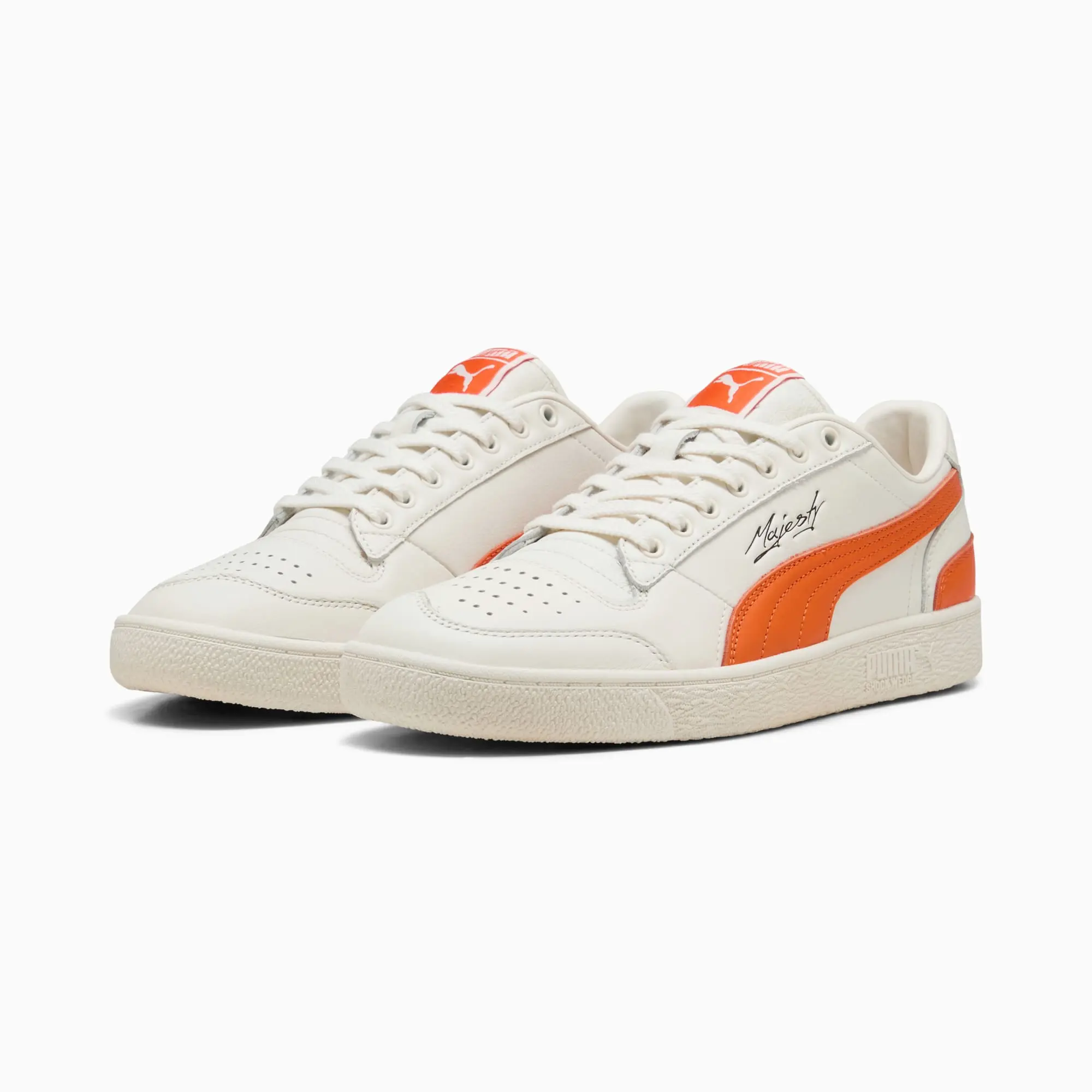 PUMA Majesty Sneakers Unisex, Warm White/Orange Poppy, size 10