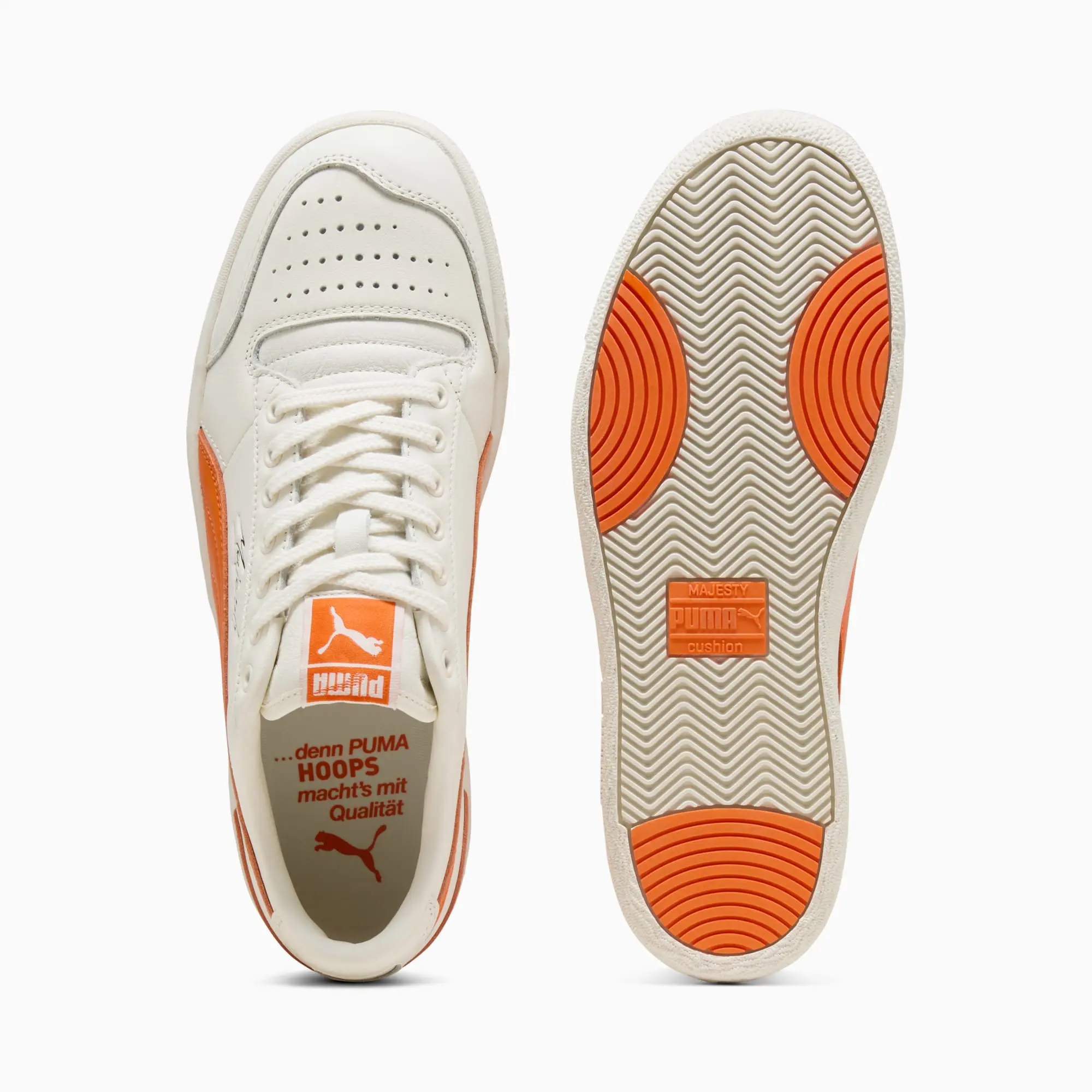 PUMA Majesty Sneakers Unisex, Warm White/Orange Poppy, size 10