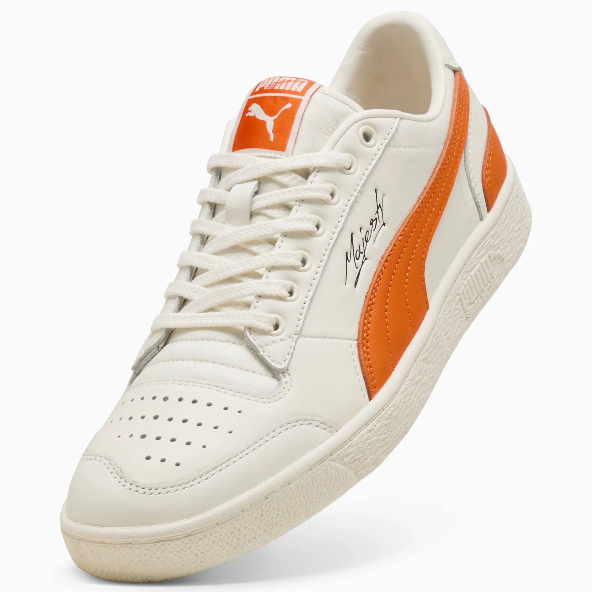 PUMA Majesty Sneakers Unisex, Warm White/Orange Poppy, size 10