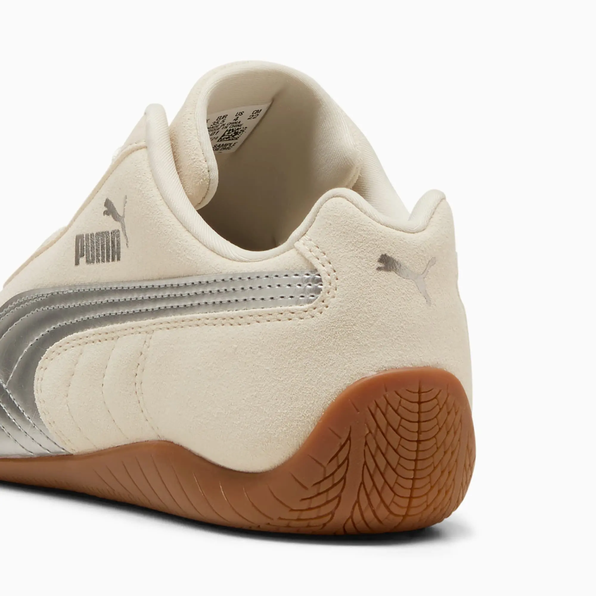 PUMA SpeedCat Metallic Sneakers Youth, Alpine Snow/Silver, size 3