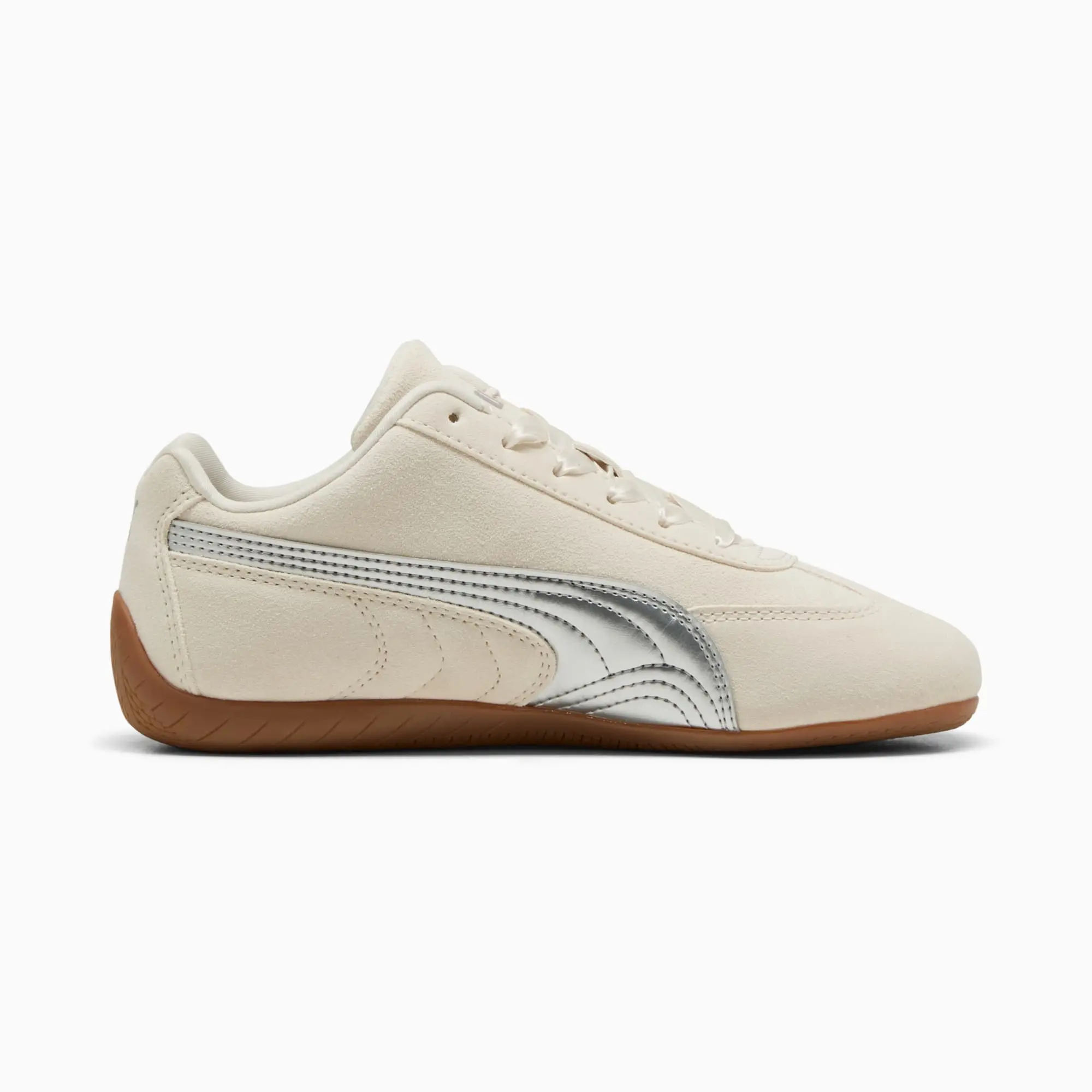 PUMA SpeedCat Metallic Sneakers Youth, Alpine Snow/Silver, size 3