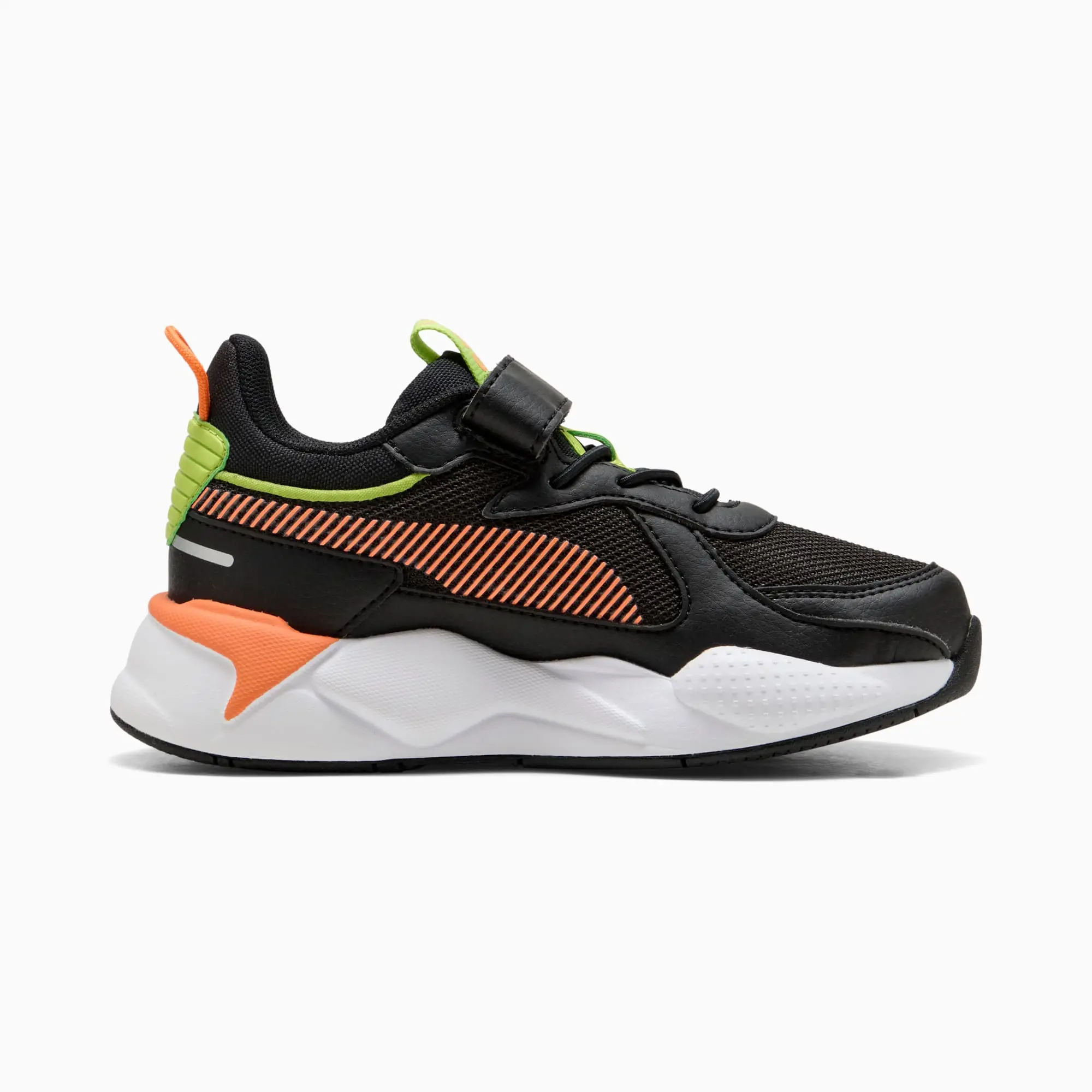 PUMA RS-X Kids Sneakers, Black/Orange Glo, size 1