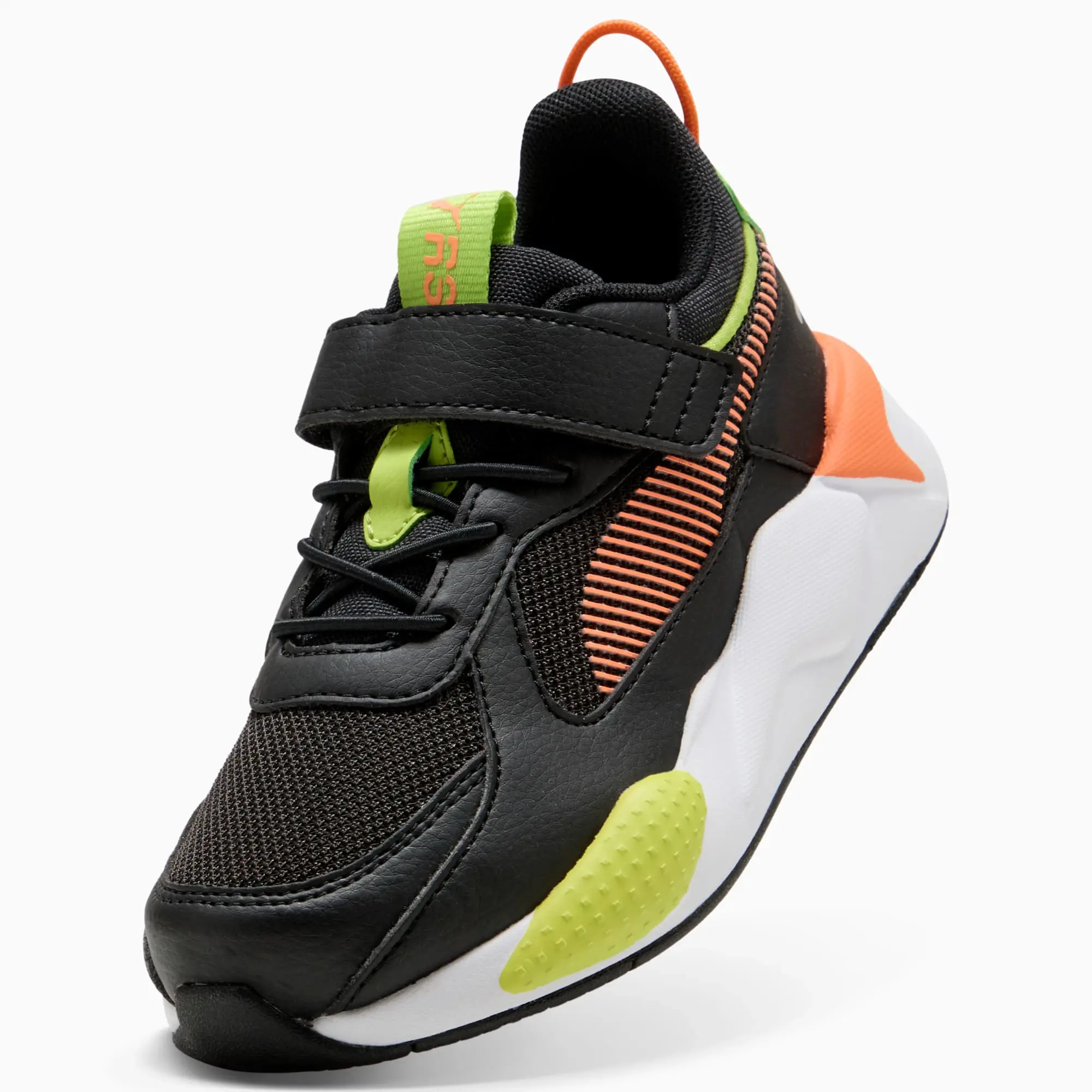 PUMA RS-X Kids Sneakers, Black/Orange Glo, size 1