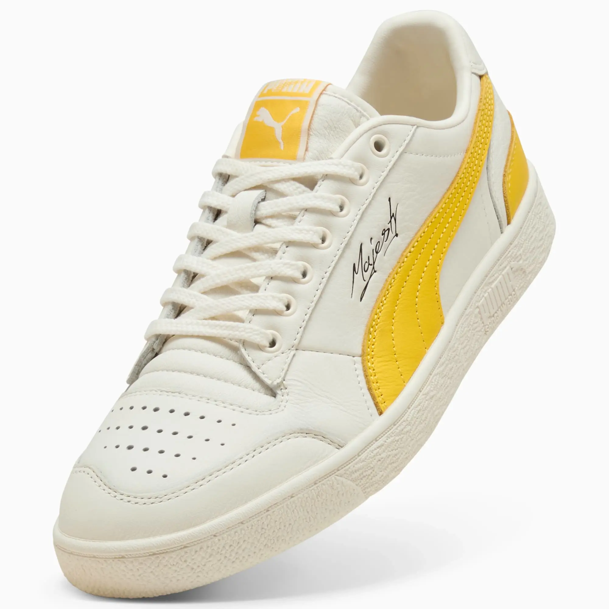 PUMA Majesty Sneakers Unisex, Warm White/Pelé Yellow, size 10