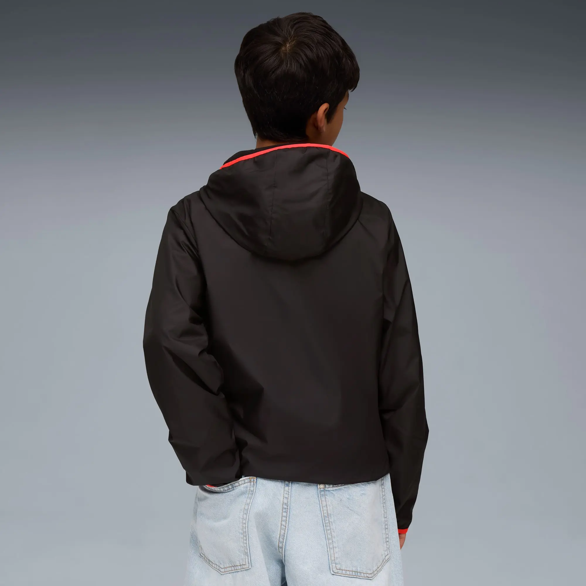 PUMA Fleece Lined Windbreaker Youth Jacket, Black, size 11-12 Youth