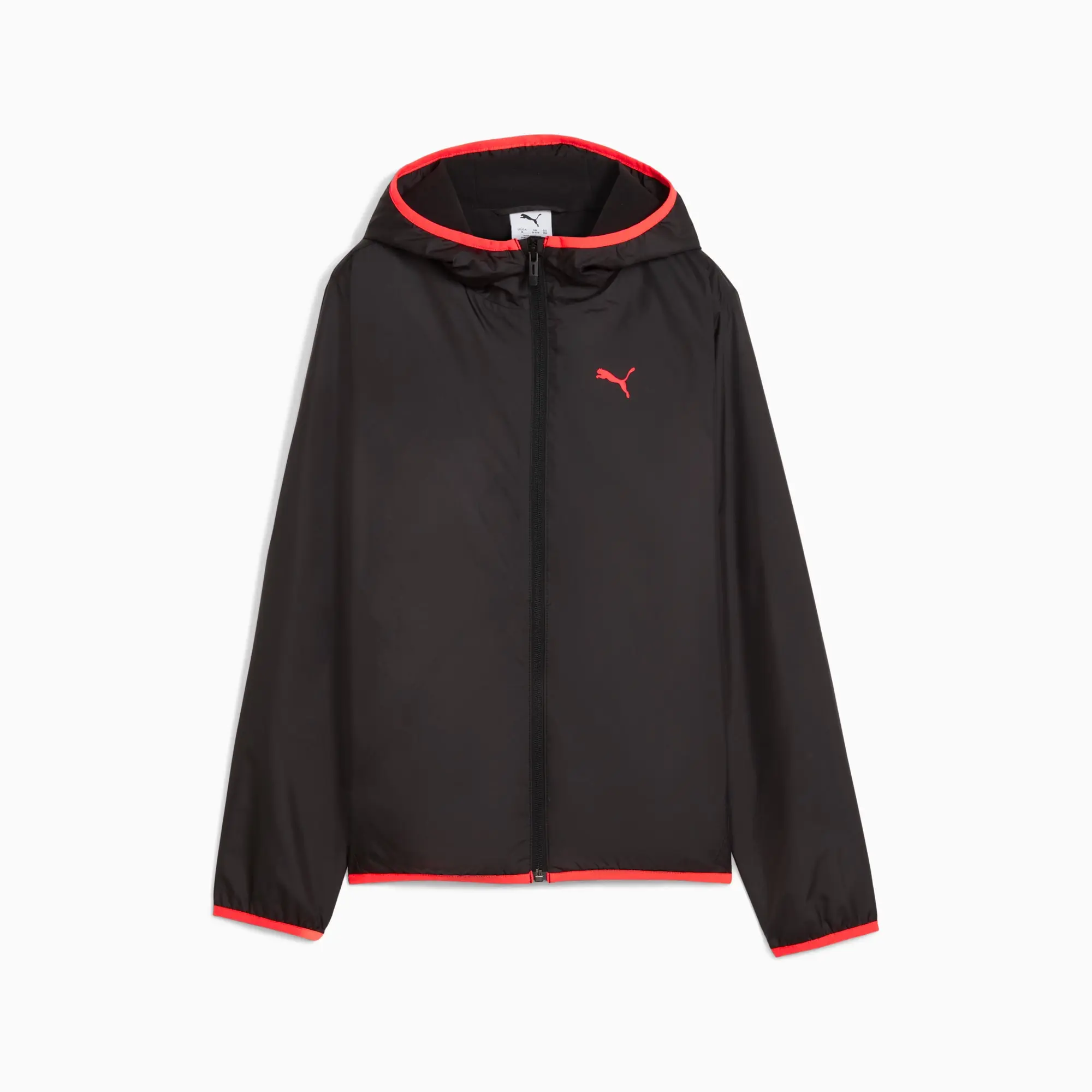 PUMA Fleece Lined Windbreaker Youth Jacket, Black, size 11-12 Youth