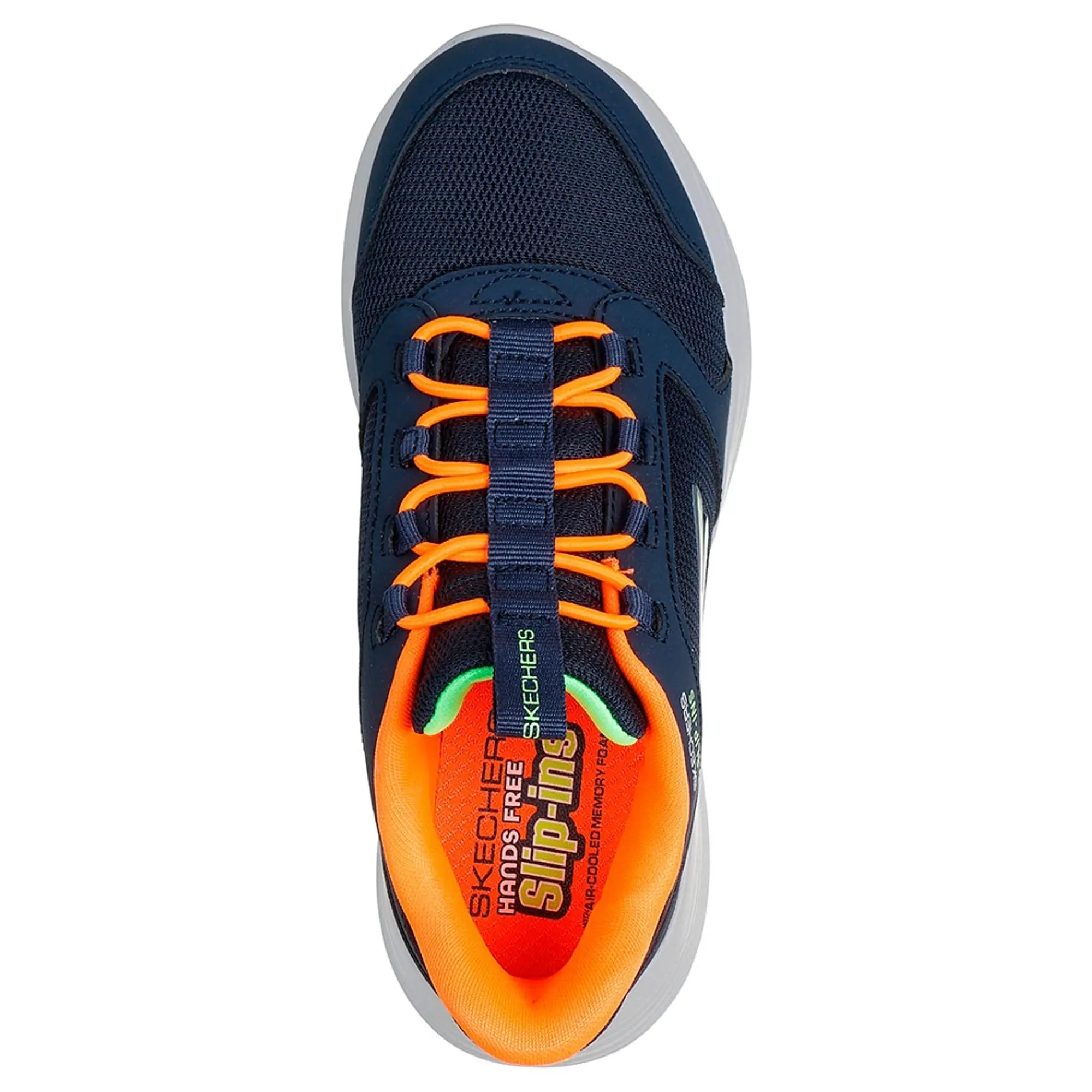 Skechers Boy's Slip-ins: GO RUN 400 V.2 - Turbo-Brisk Sneaker in Navy Blue/Orange