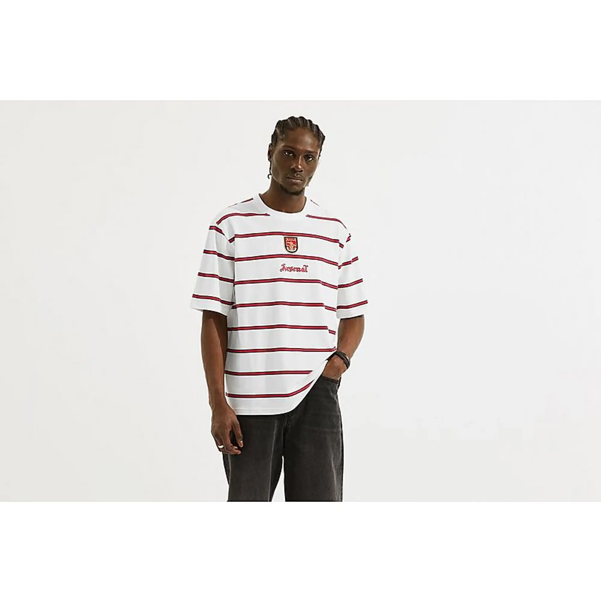 Arsenal Classics Spirit White Stripe T-Shirt, Multicolor