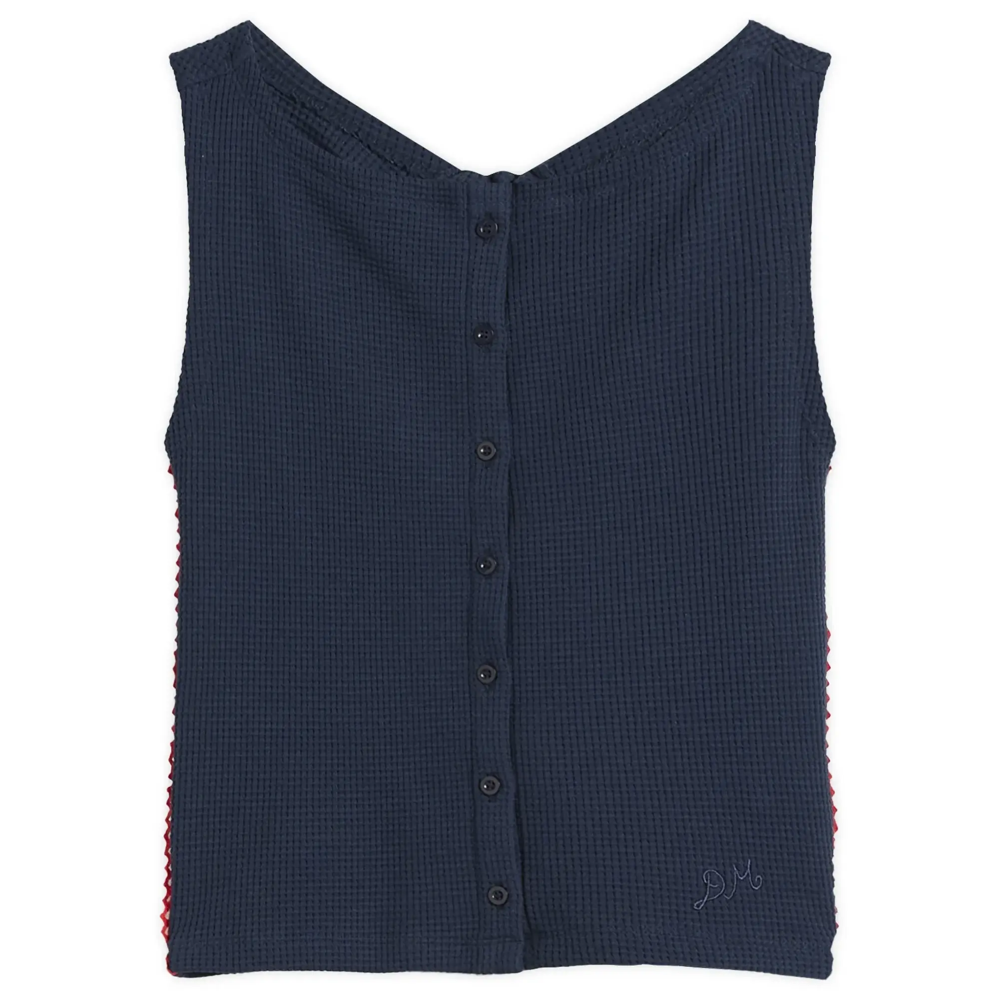 Damson Madder Women's Devon Pointelle Polo Top Navy