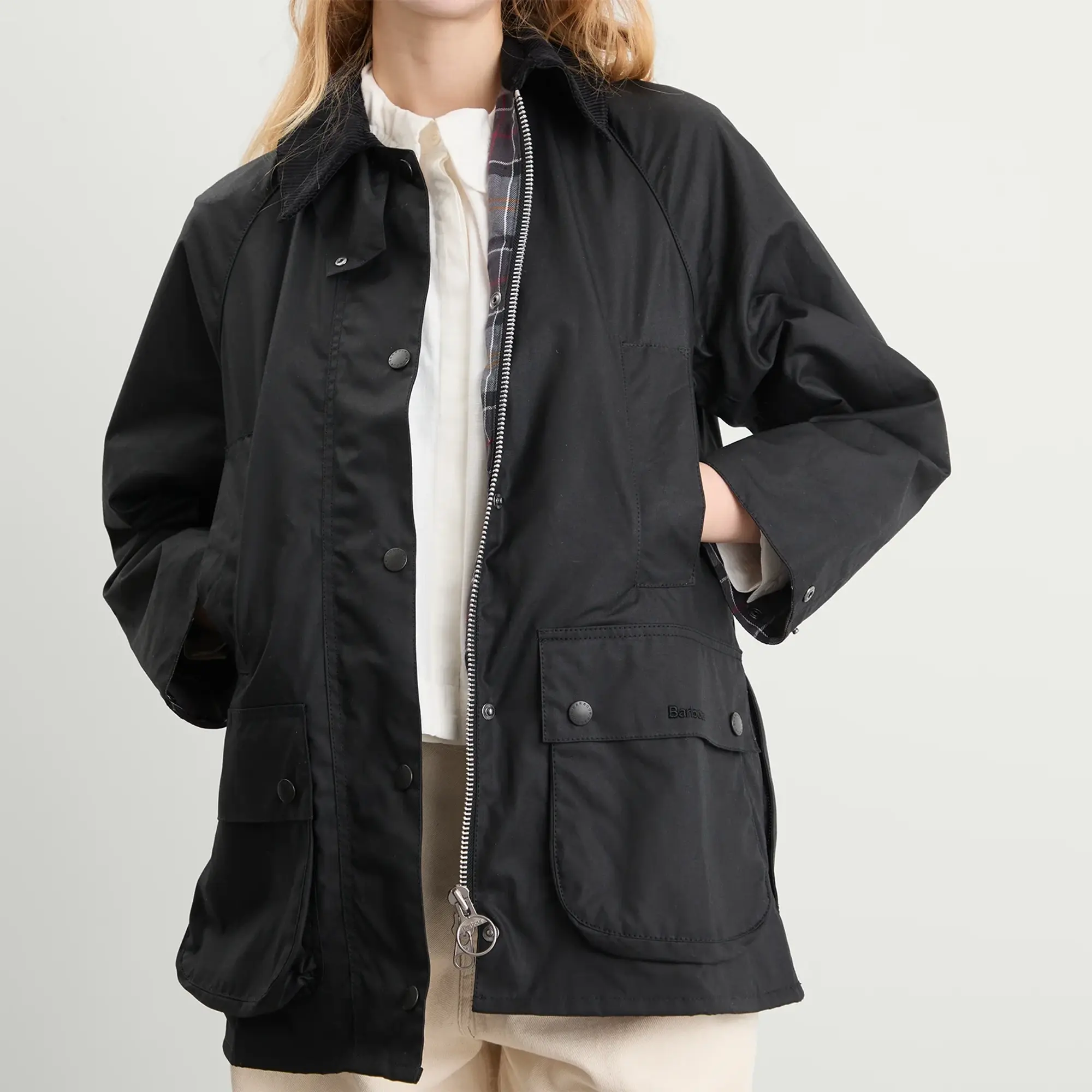 Barbour Women's Beaufort Wax Jacket Black/Modern