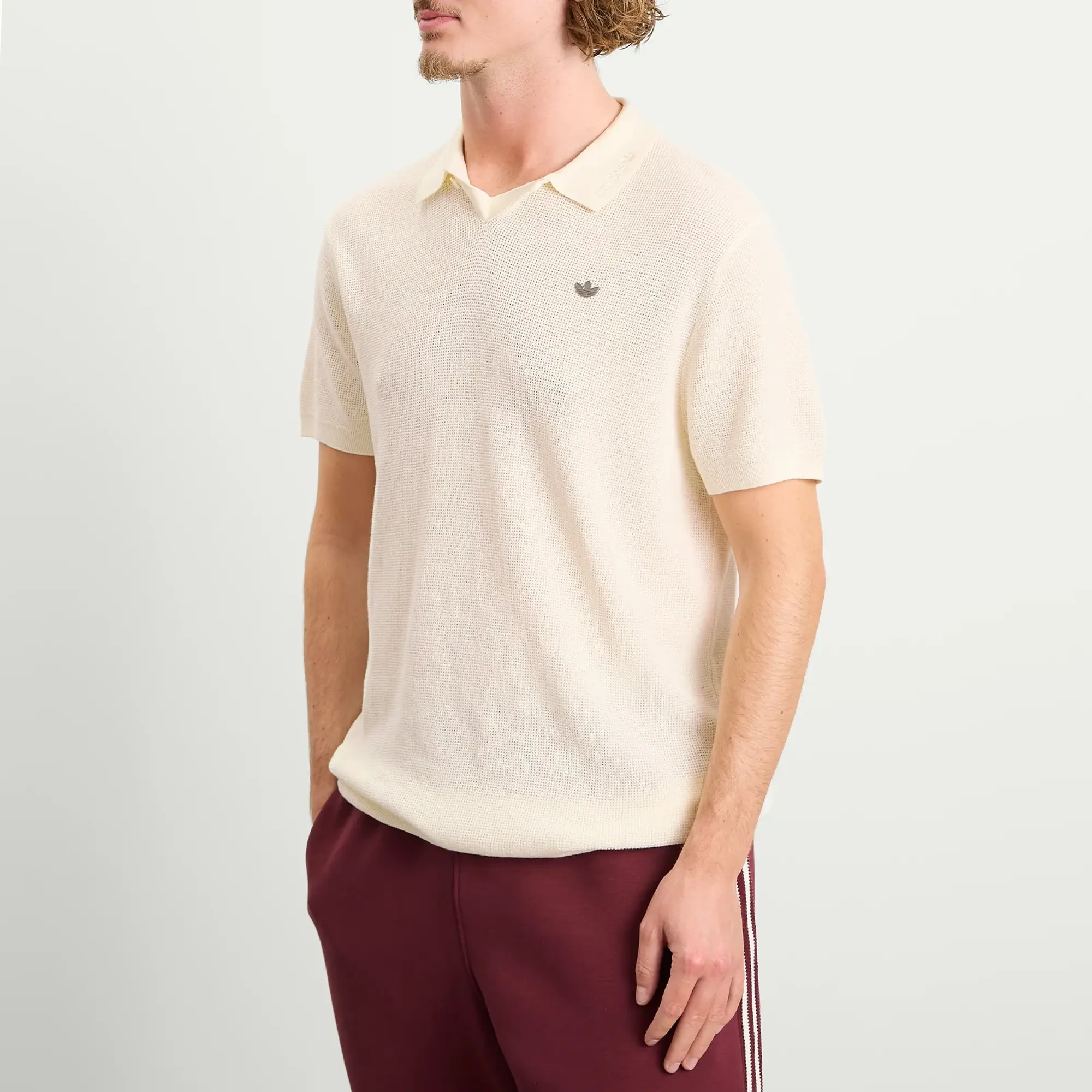 Adidas Men's Polo Shirt Cream White