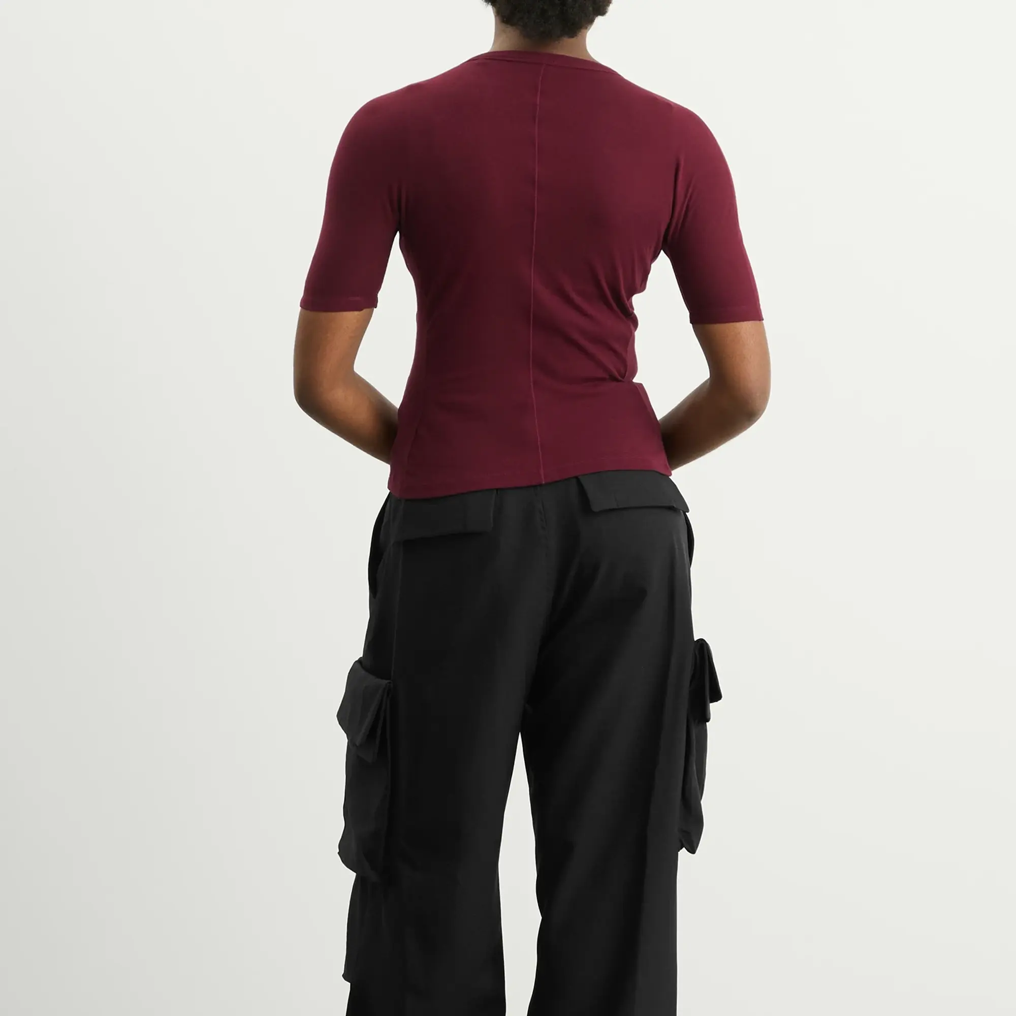 Y-3 Women's Fitted T-Shirt Maroon