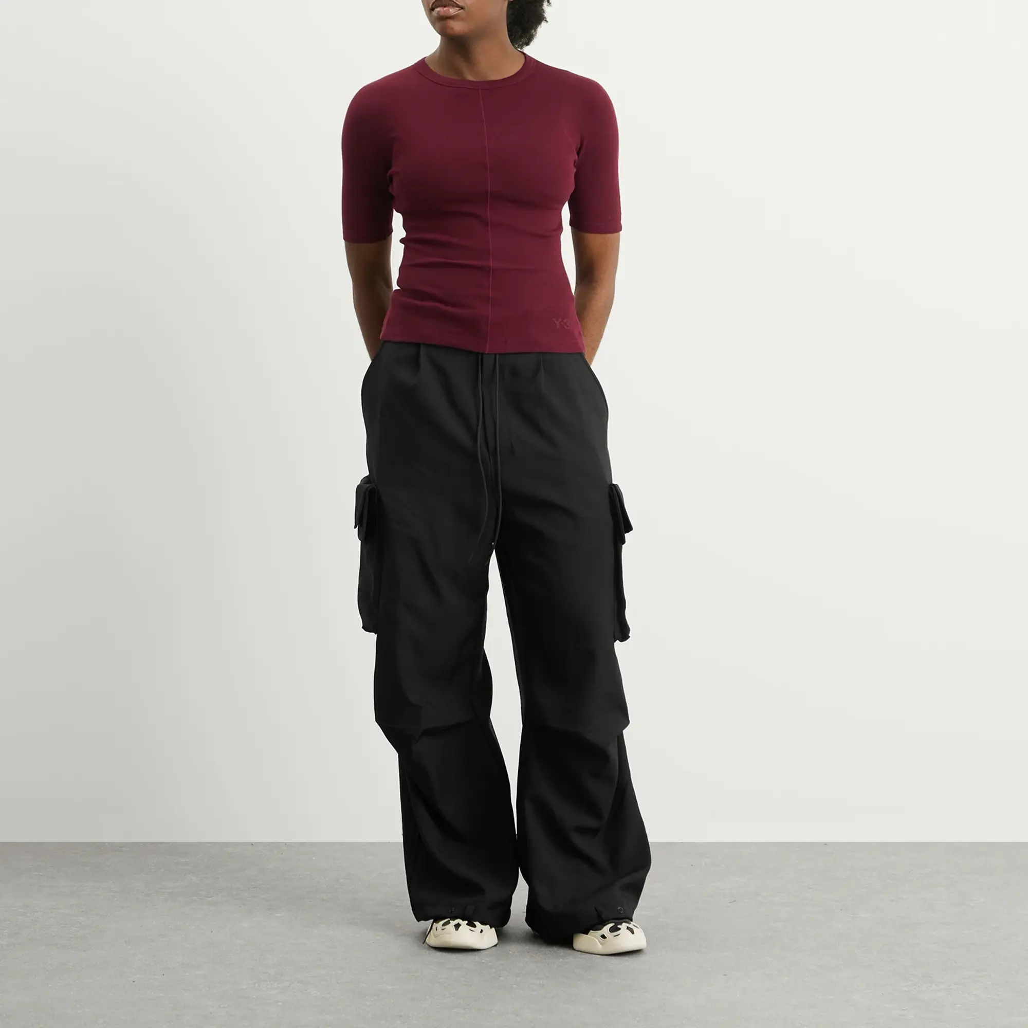 Y-3 Women's Fitted T-Shirt Maroon
