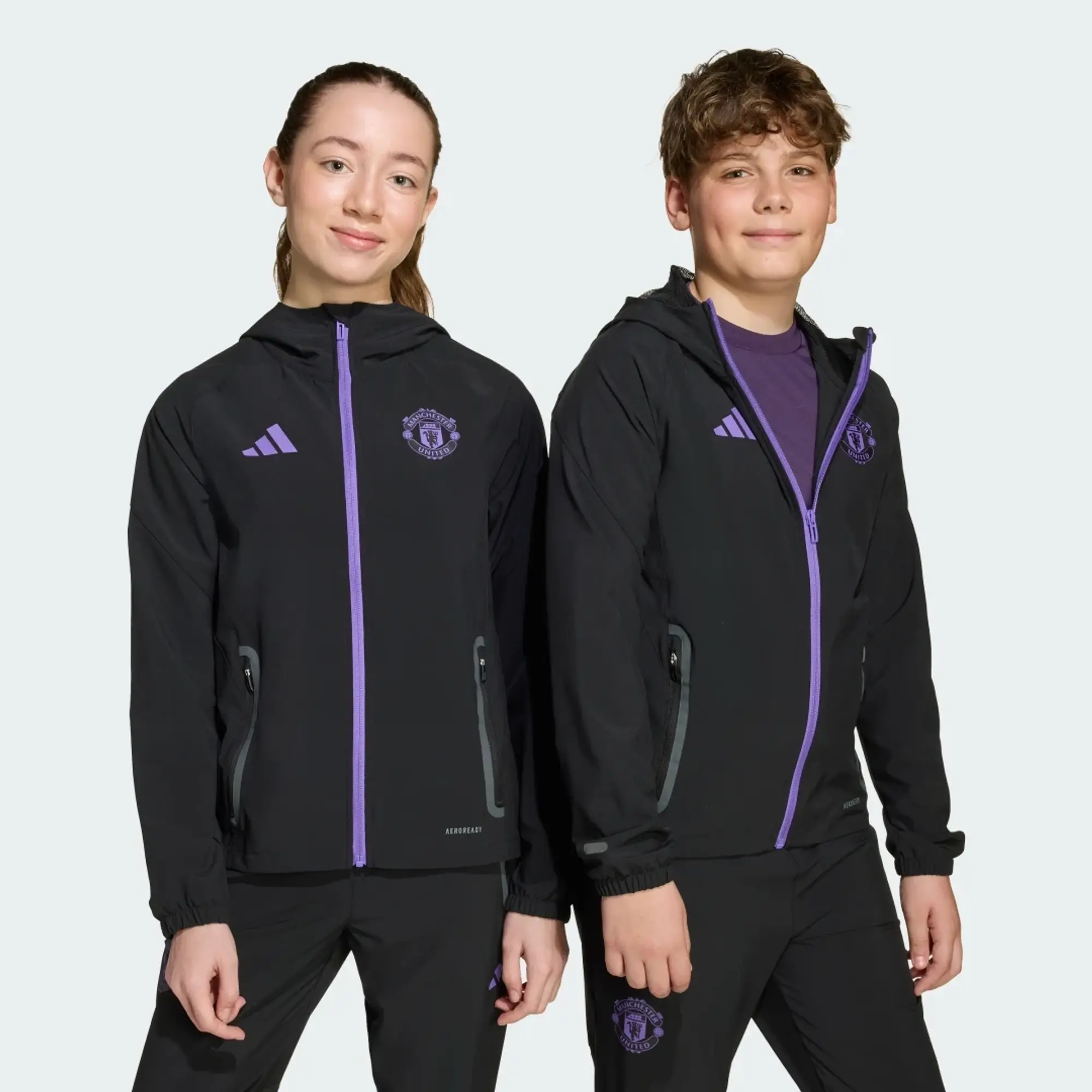 adidas Manchester United Tiro 25 Competition Vis Tech Travel Jacket Kids