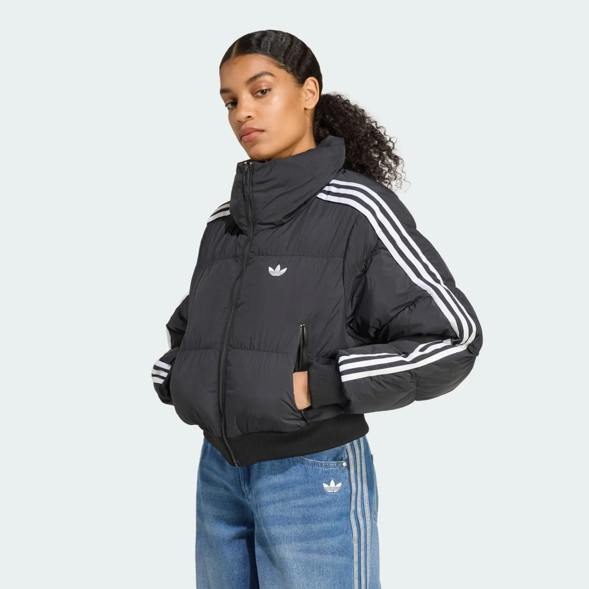 adidas Adicolor Cropped Synthetic Down Puffer