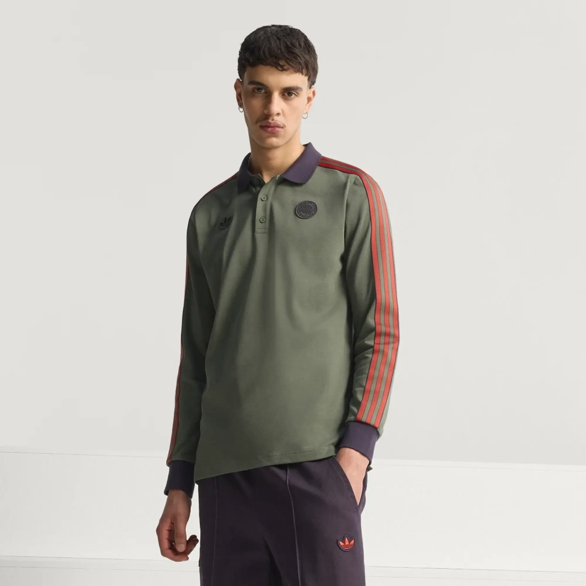 adidas FC Bayern Terrace Icons Long Sleeve Polo Shirt