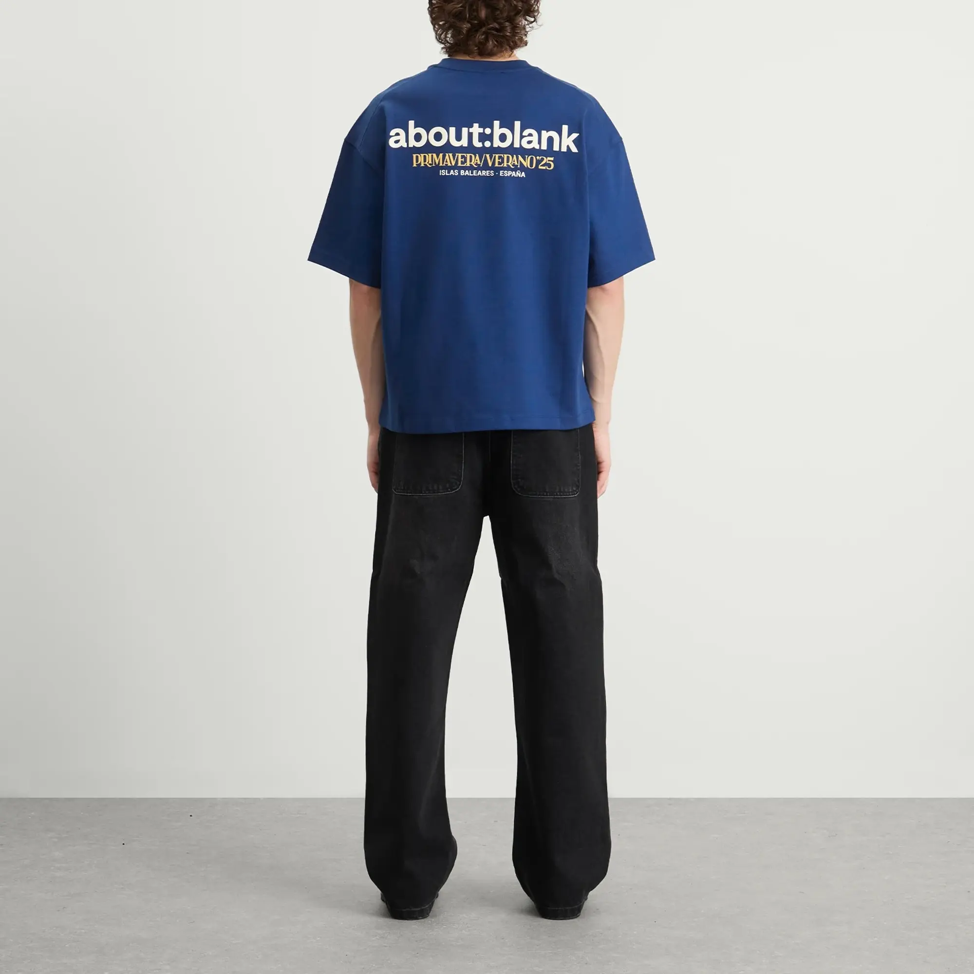 about:blank Men's Tour T-Shirt Estate Blue/Yellow/Ecru