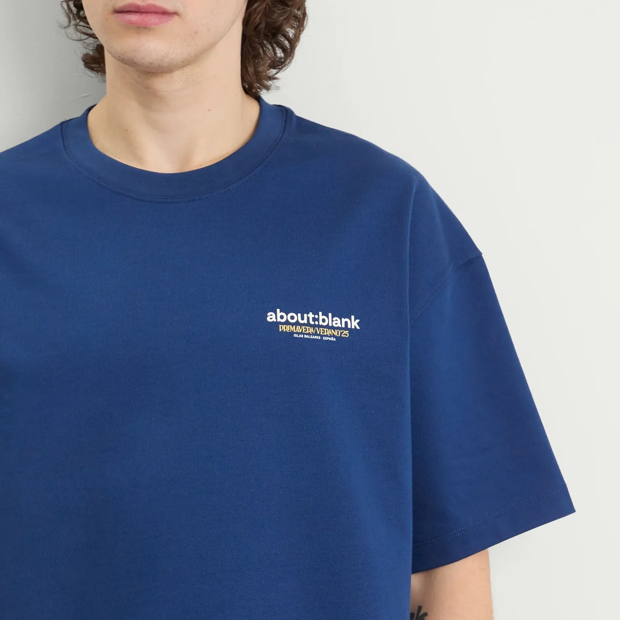 about:blank Men's Tour T-Shirt Estate Blue/Yellow/Ecru