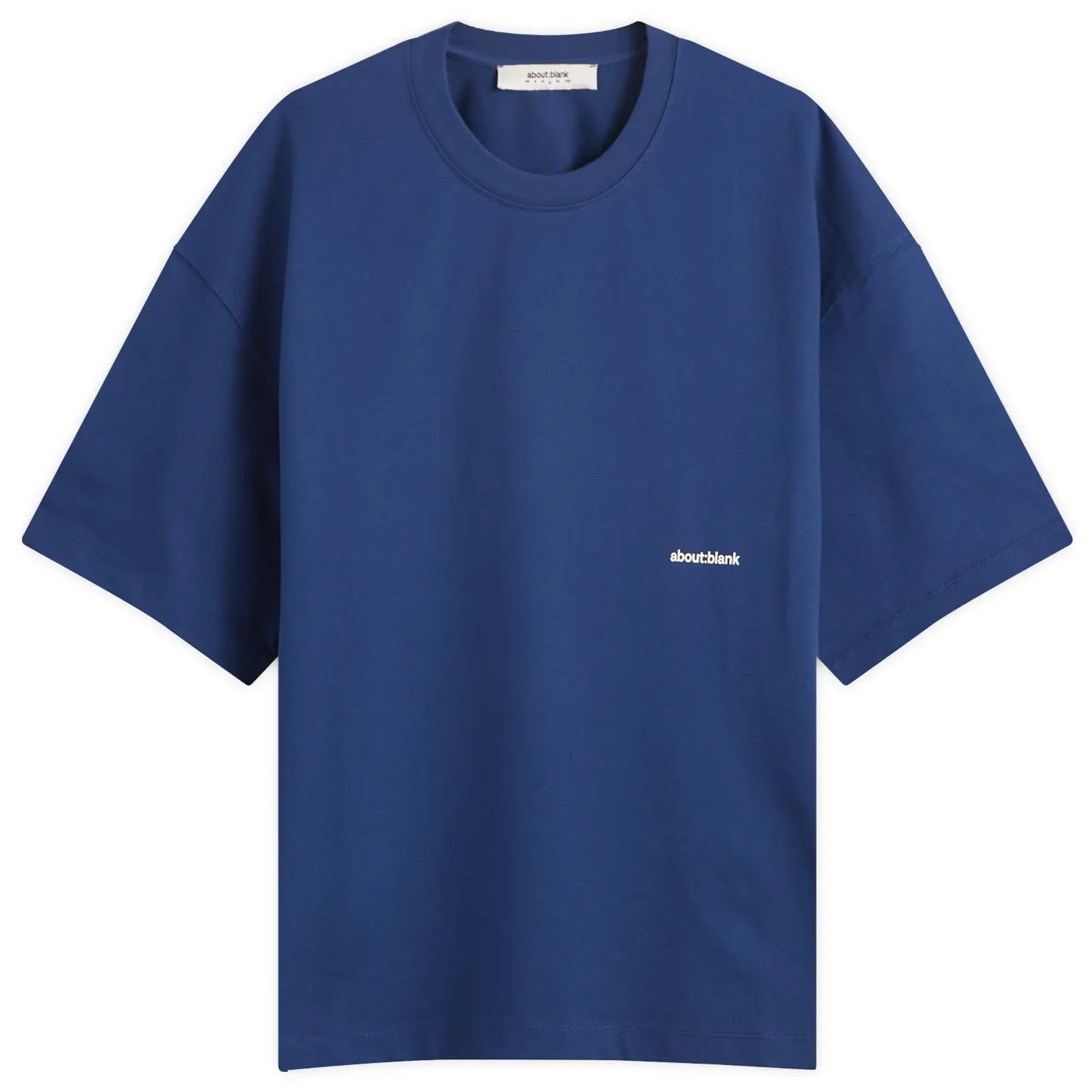 about:blank Men's Box Logo T-Shirt Estate Blue/Ecru