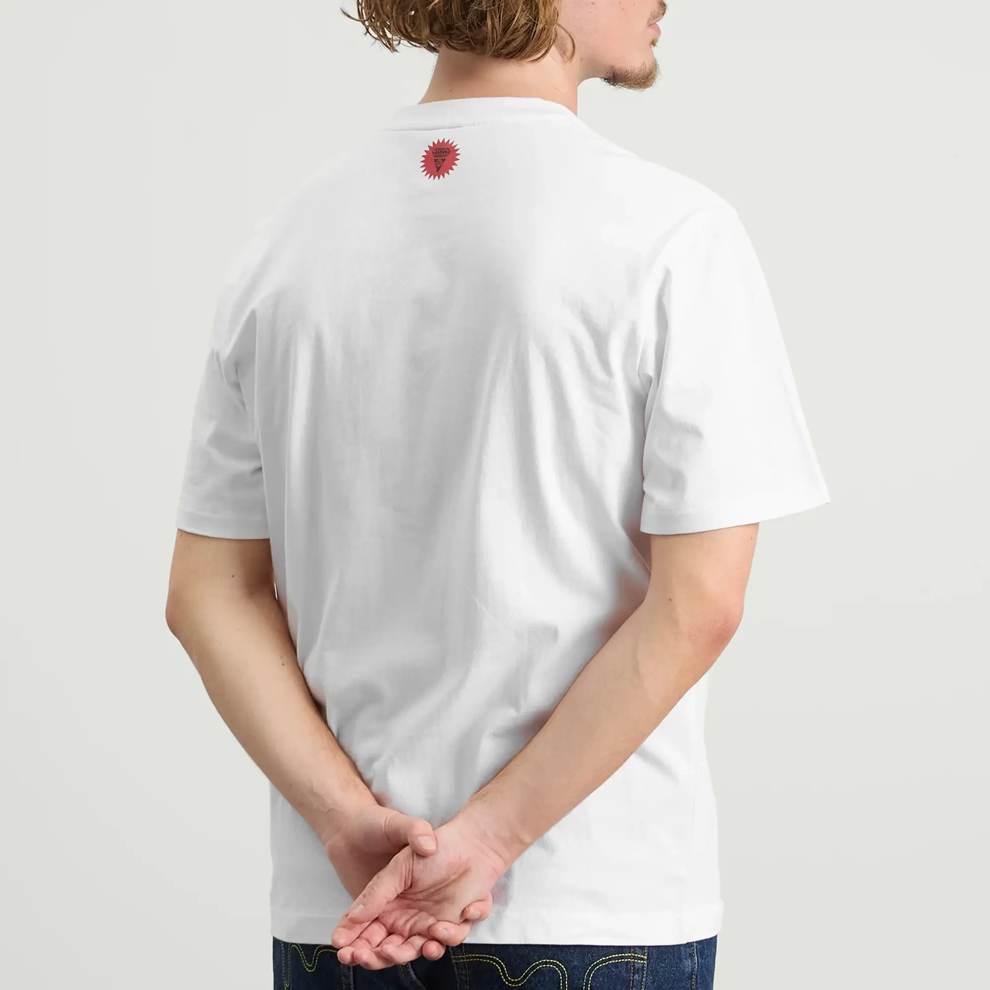 ICECREAM Men's Checker Running Dog T-Shirt White