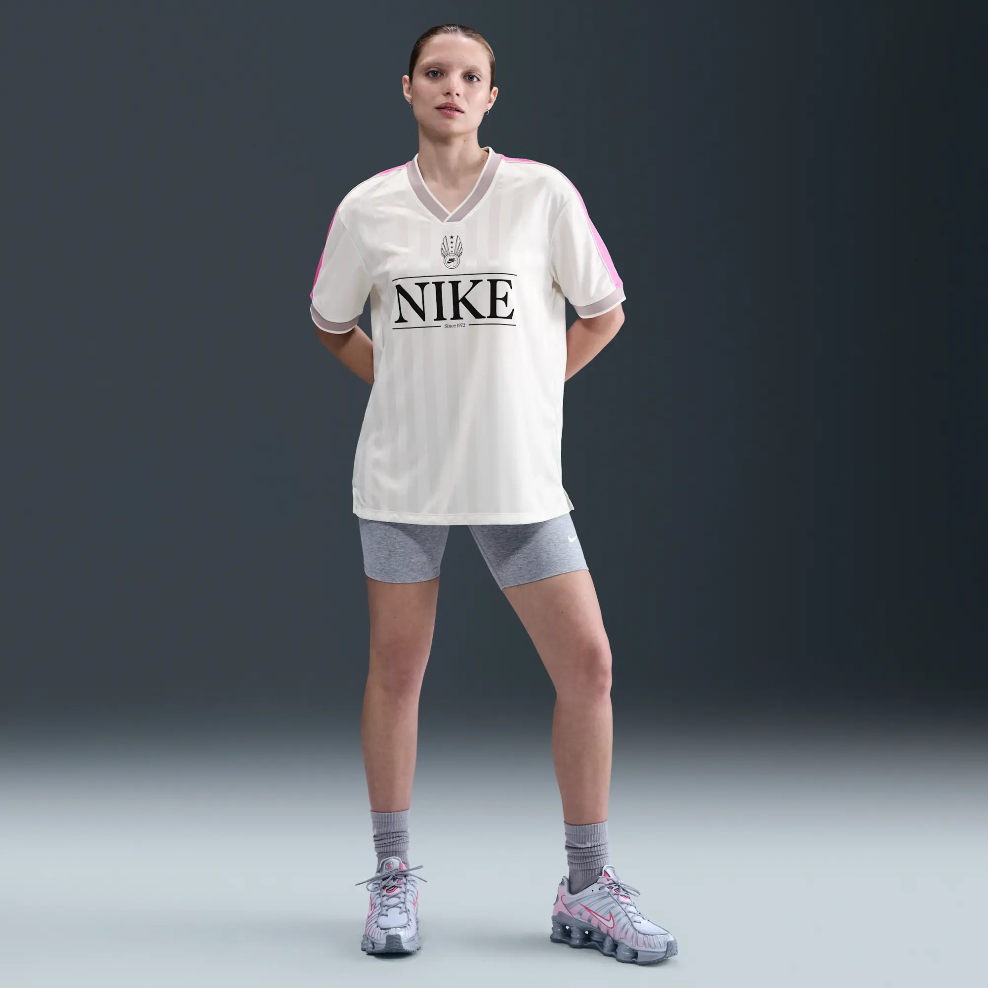 Nike Sportswear Women's V-Neck Jersey Top - White - Polyester