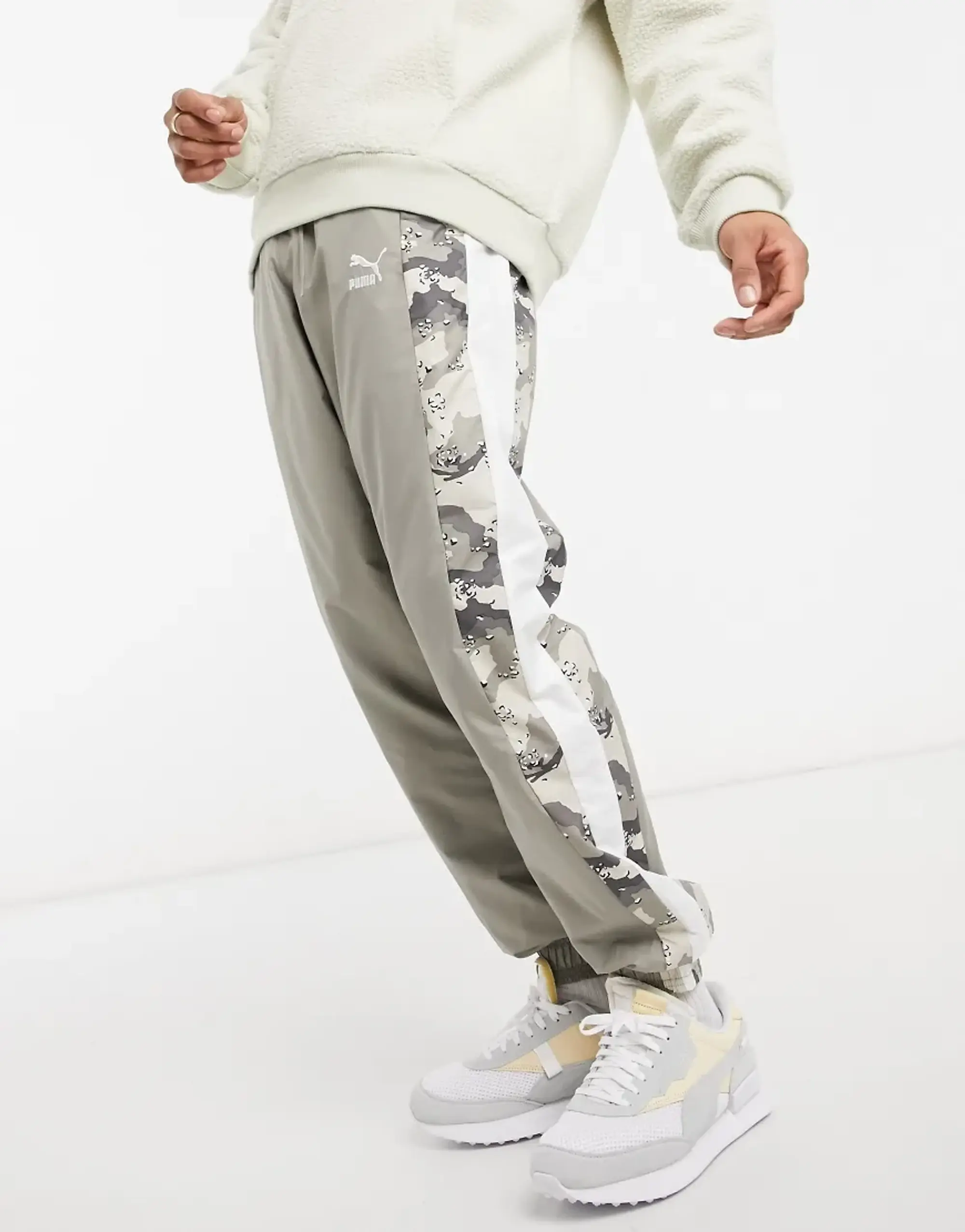 Puma Wild Pack Track Bottoms In Off White