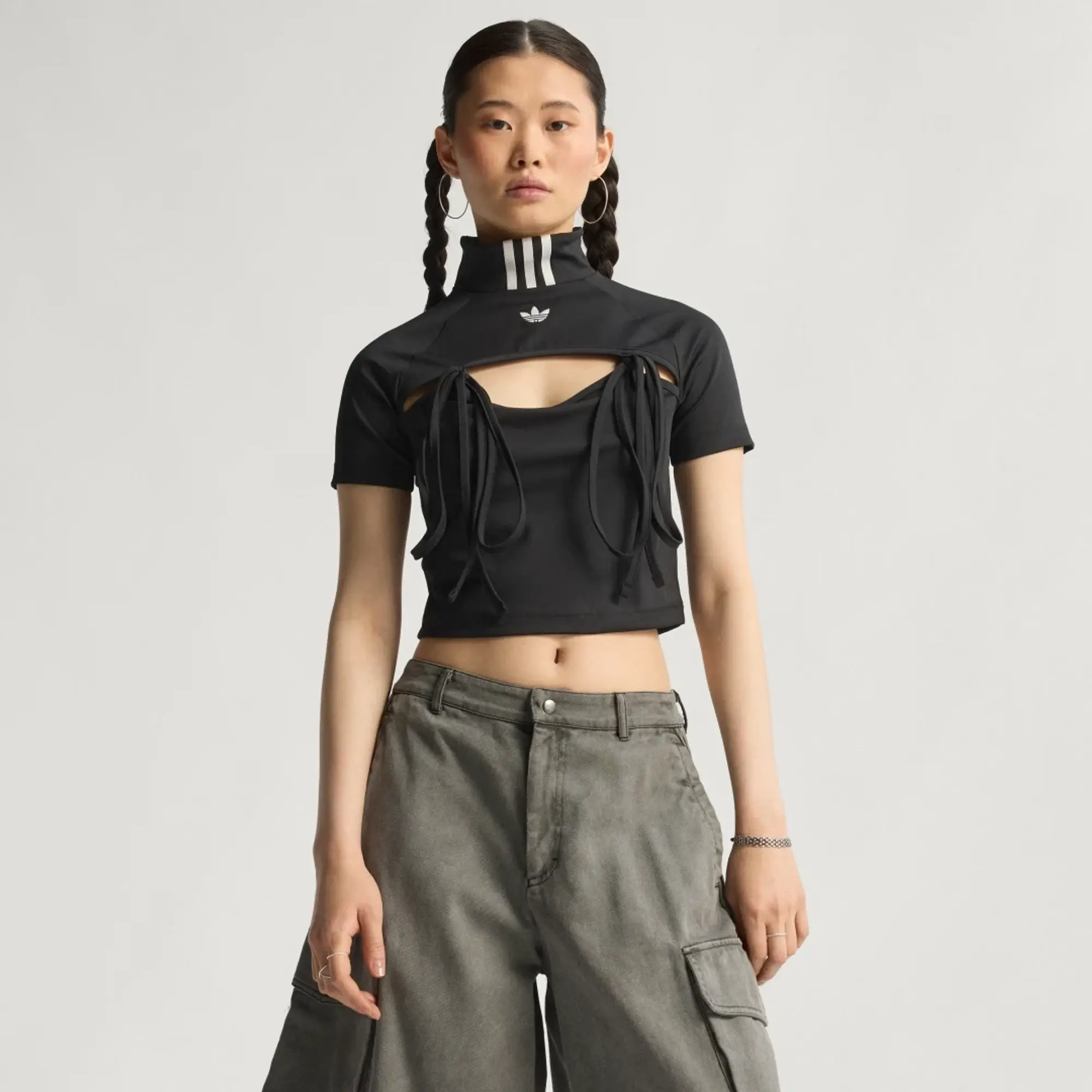 adidas Ribbon Cut Out Crop Top