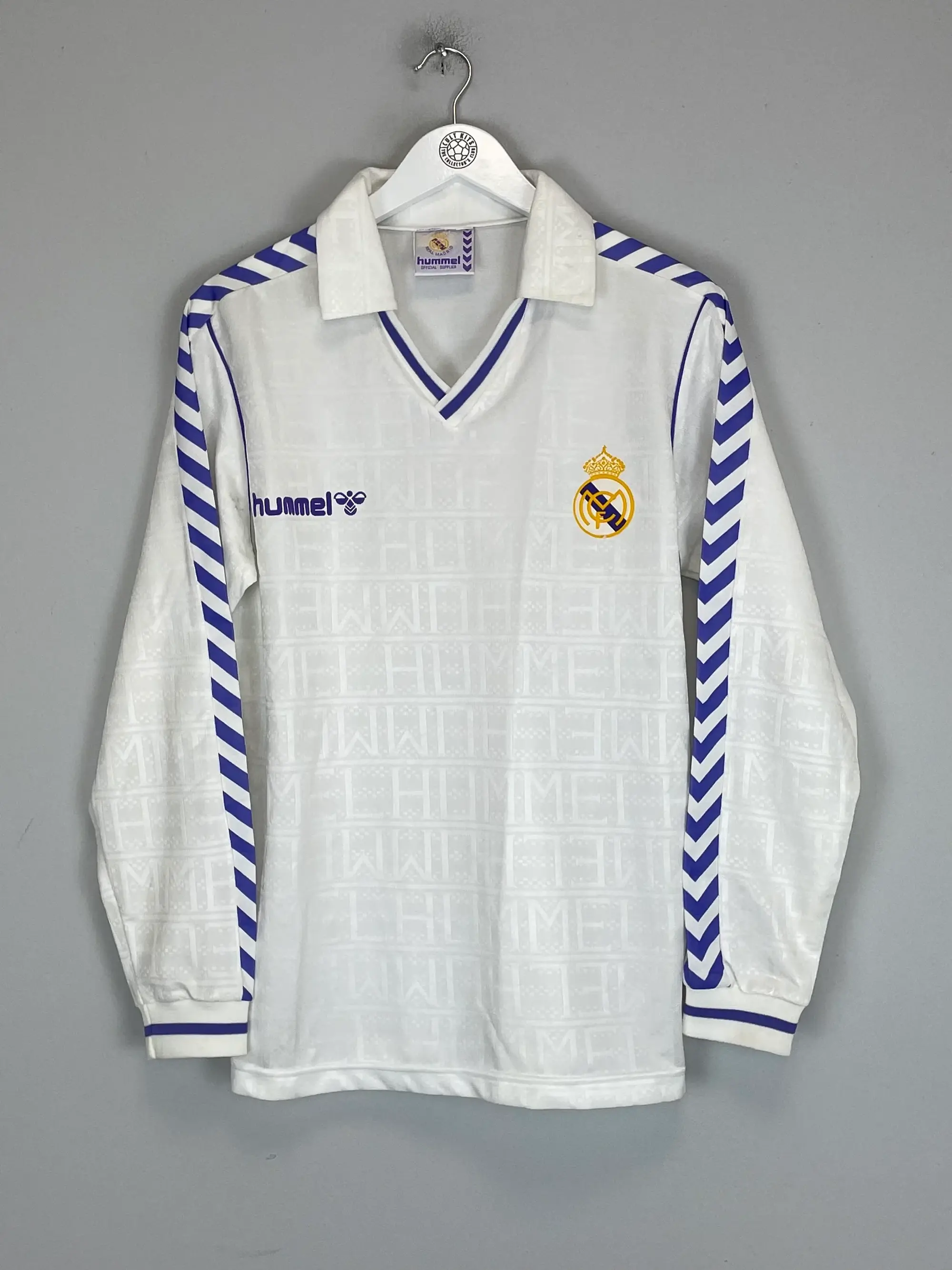 1989/90 REAL MADRID L/S *MINT* HOME SHIRT (L) HUMMEL | Cult Kits