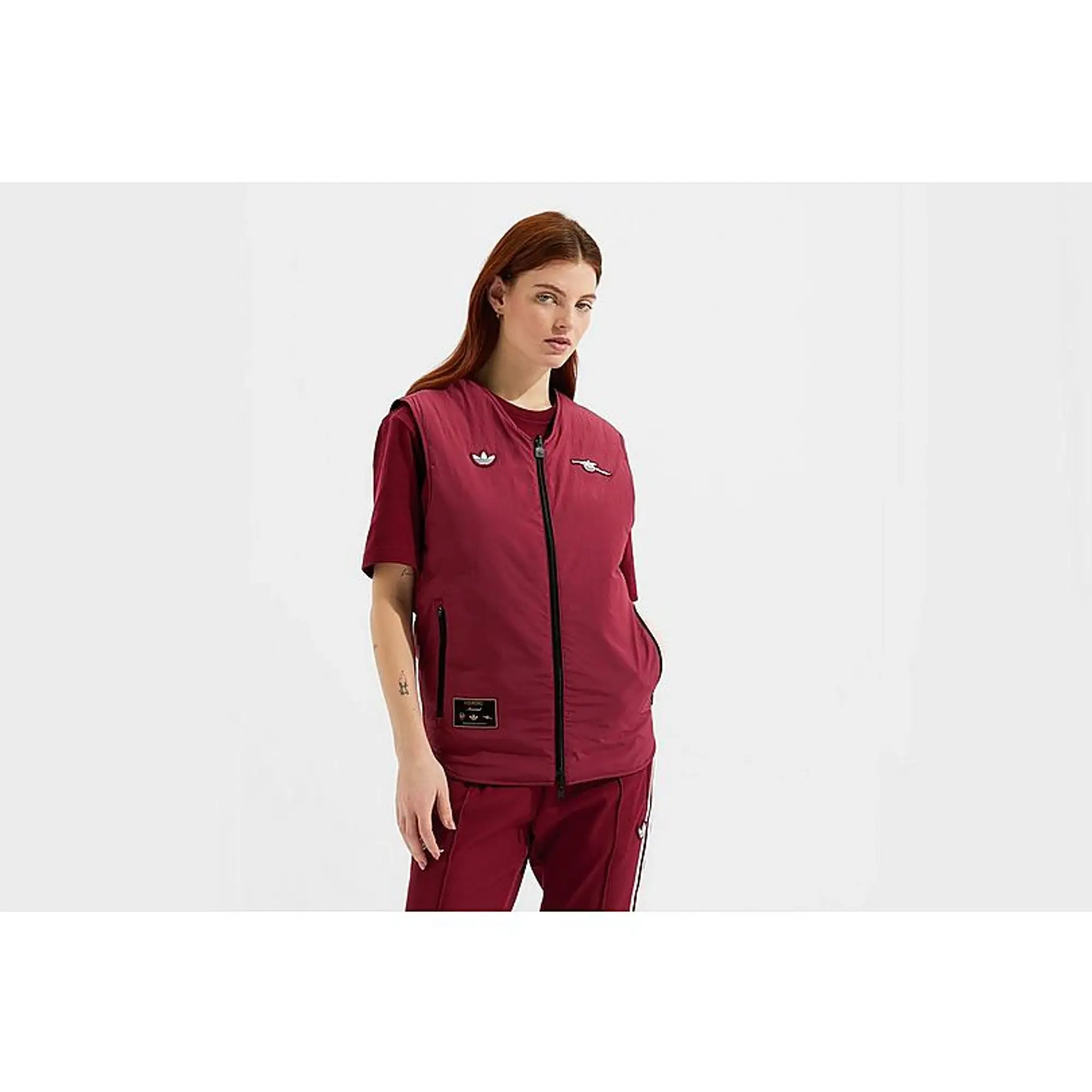 Arsenal adidas 25/26 Terrace Icons Reversible Vest, Burgundy