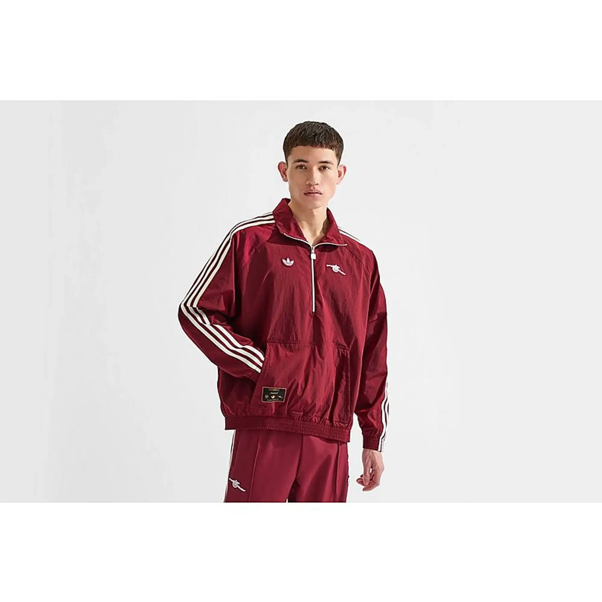 Arsenal adidas 25/26 Terrace Icons Half Zip Jacket, Burgundy