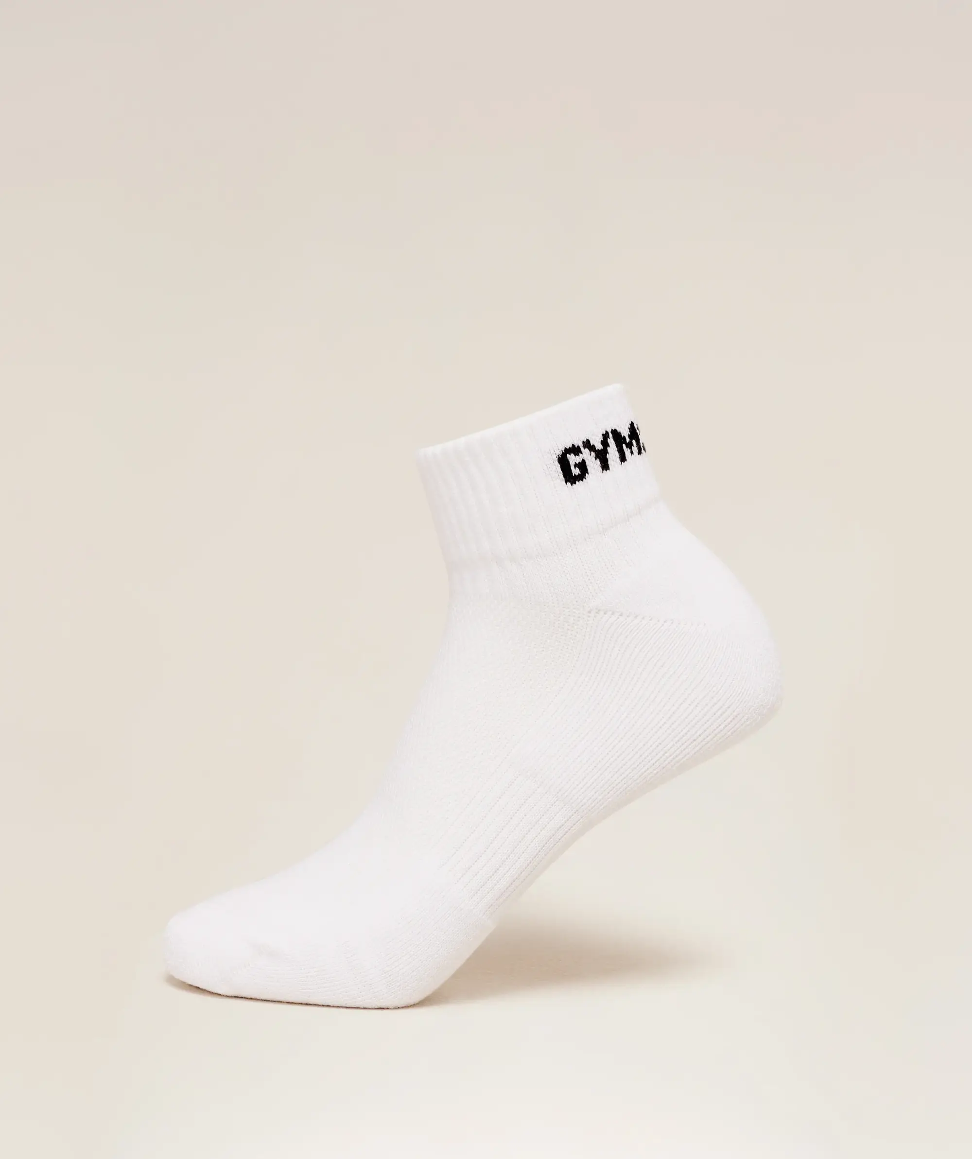  GS Jacquard Quarter Socks 3pk - White
