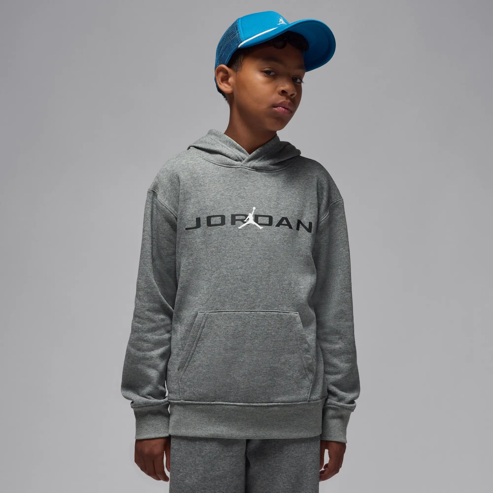 Nike Jordan Older Kids' Baseline Pullover Hoodie - Grey