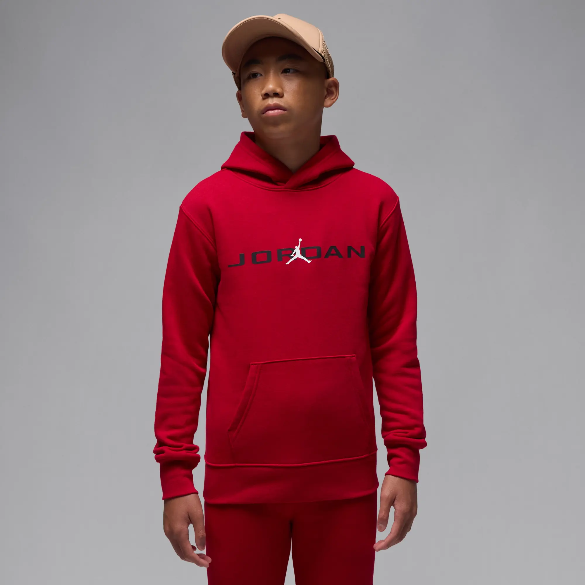 Nike Jordan Older Kids' Baseline Pullover Hoodie - Red