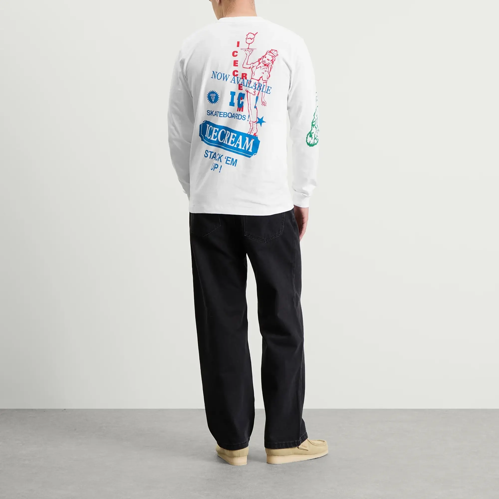 ICECREAM Men's Multi Graphic Long Sleeve T-Shirt White