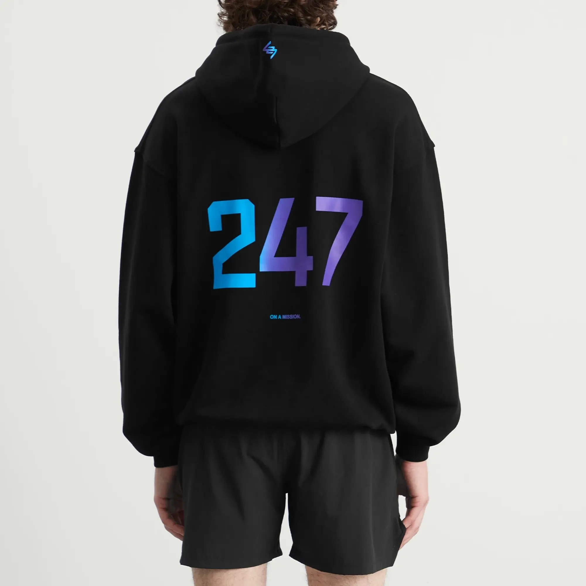 Represent Men's 247 Oversized Hoodie Black/Purple Fade