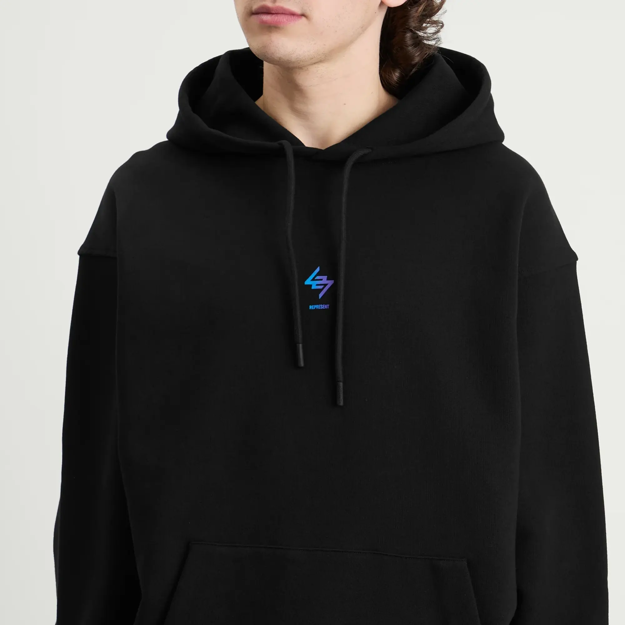 Represent Men's 247 Oversized Hoodie Black/Purple Fade