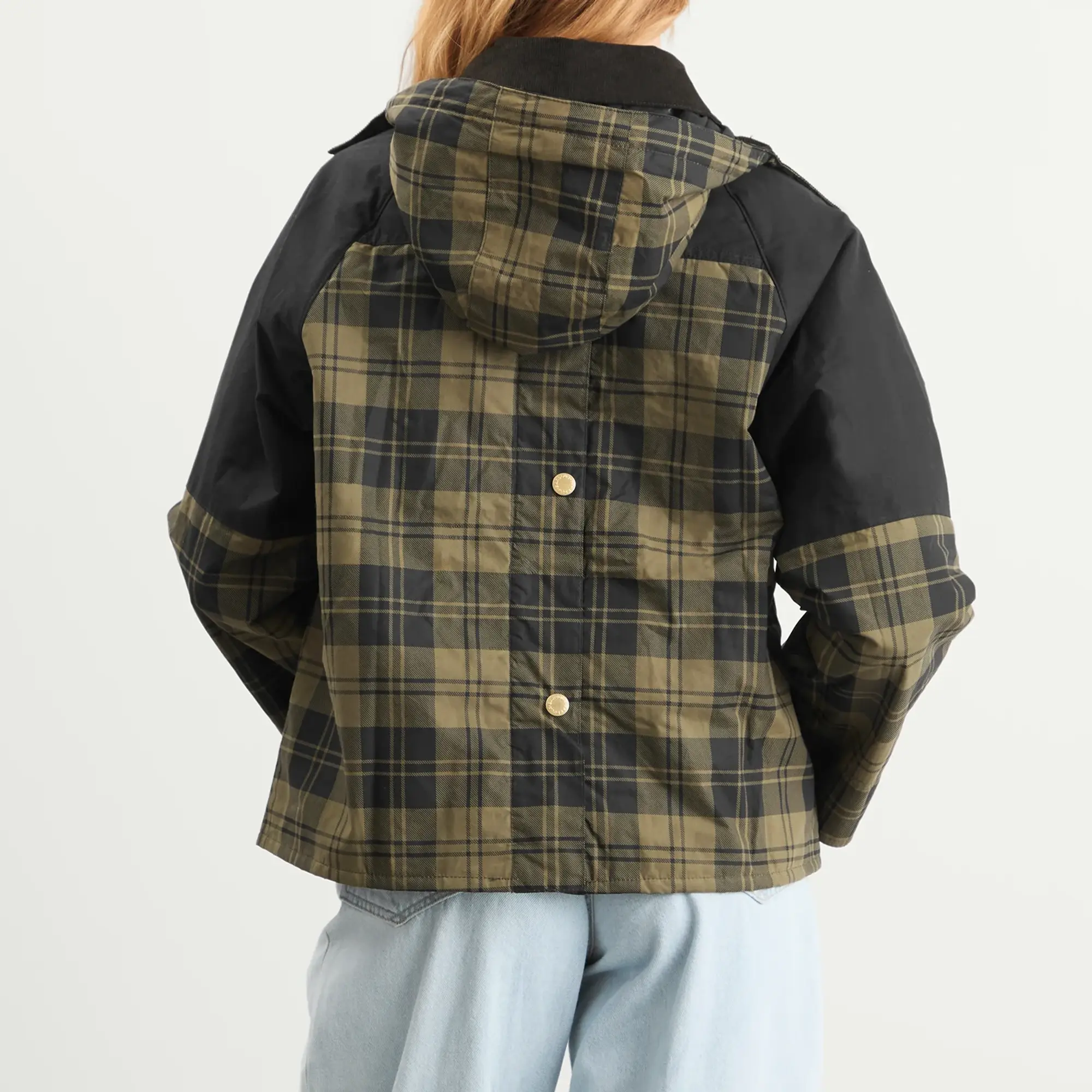 Barbour Women's Elaine Showerproof Jacket Olive Check/Black