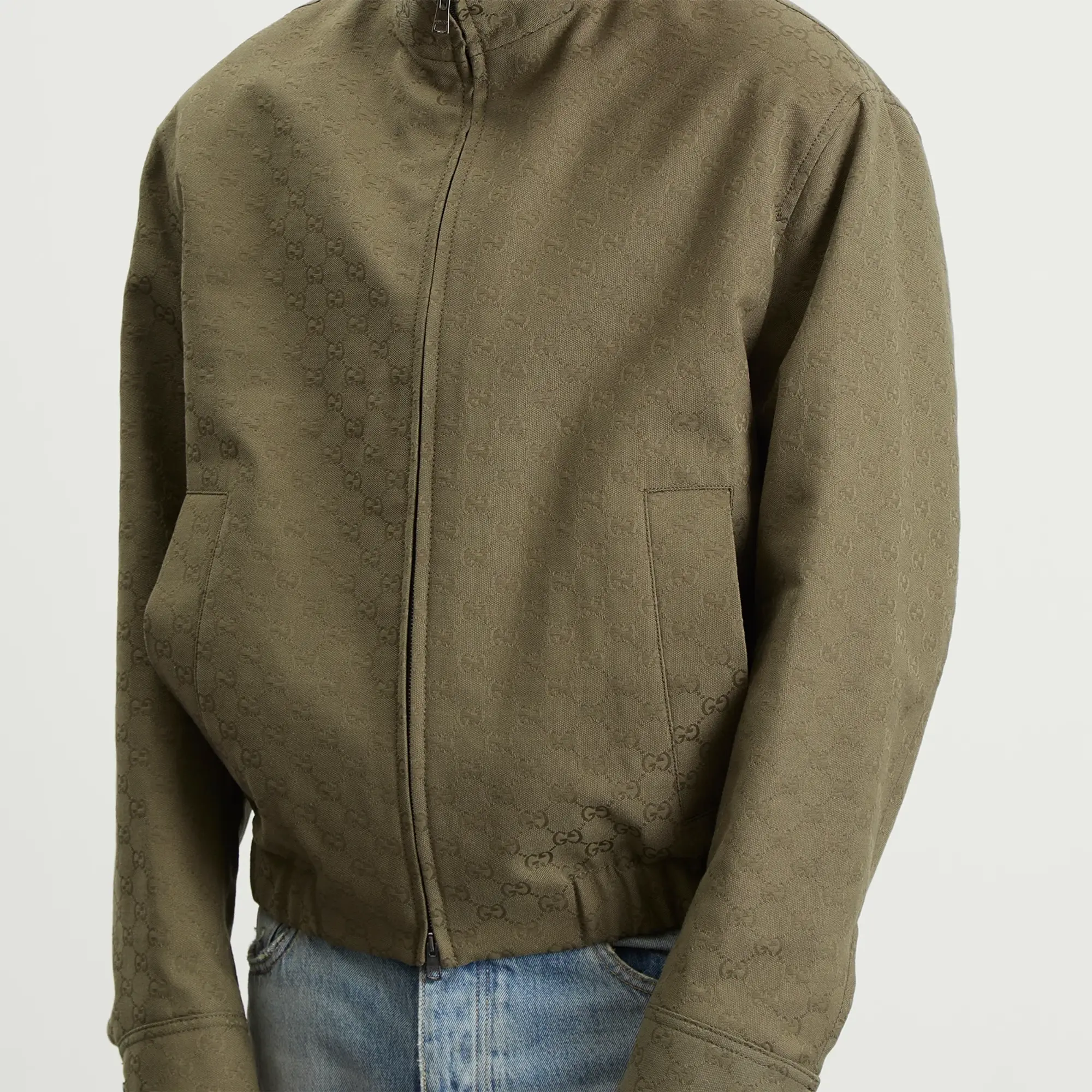 Gucci Men's GG Canvas Bomber Jacket Green