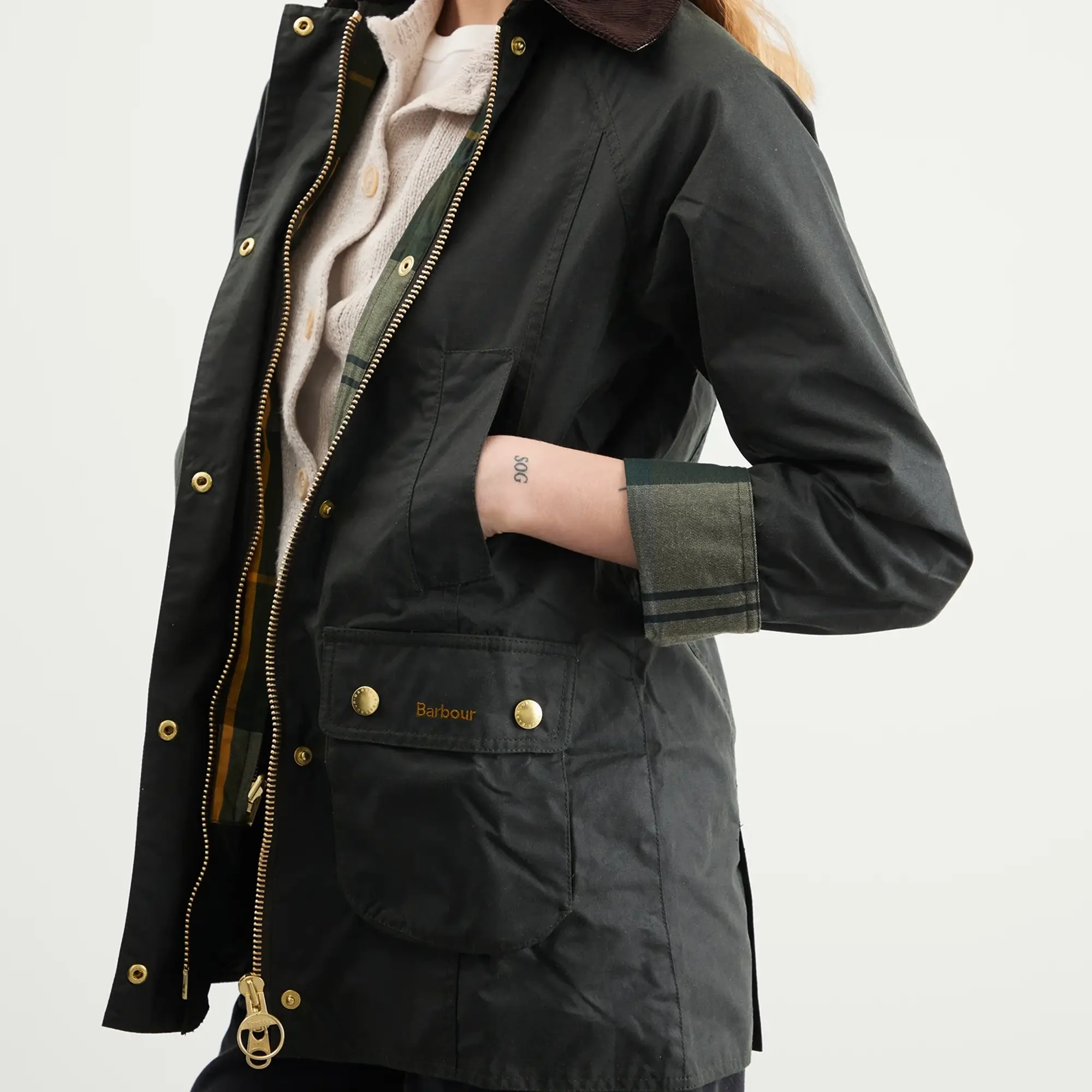 Barbour Women's Modern Beadnell Wax Jacket Sage/Ancient